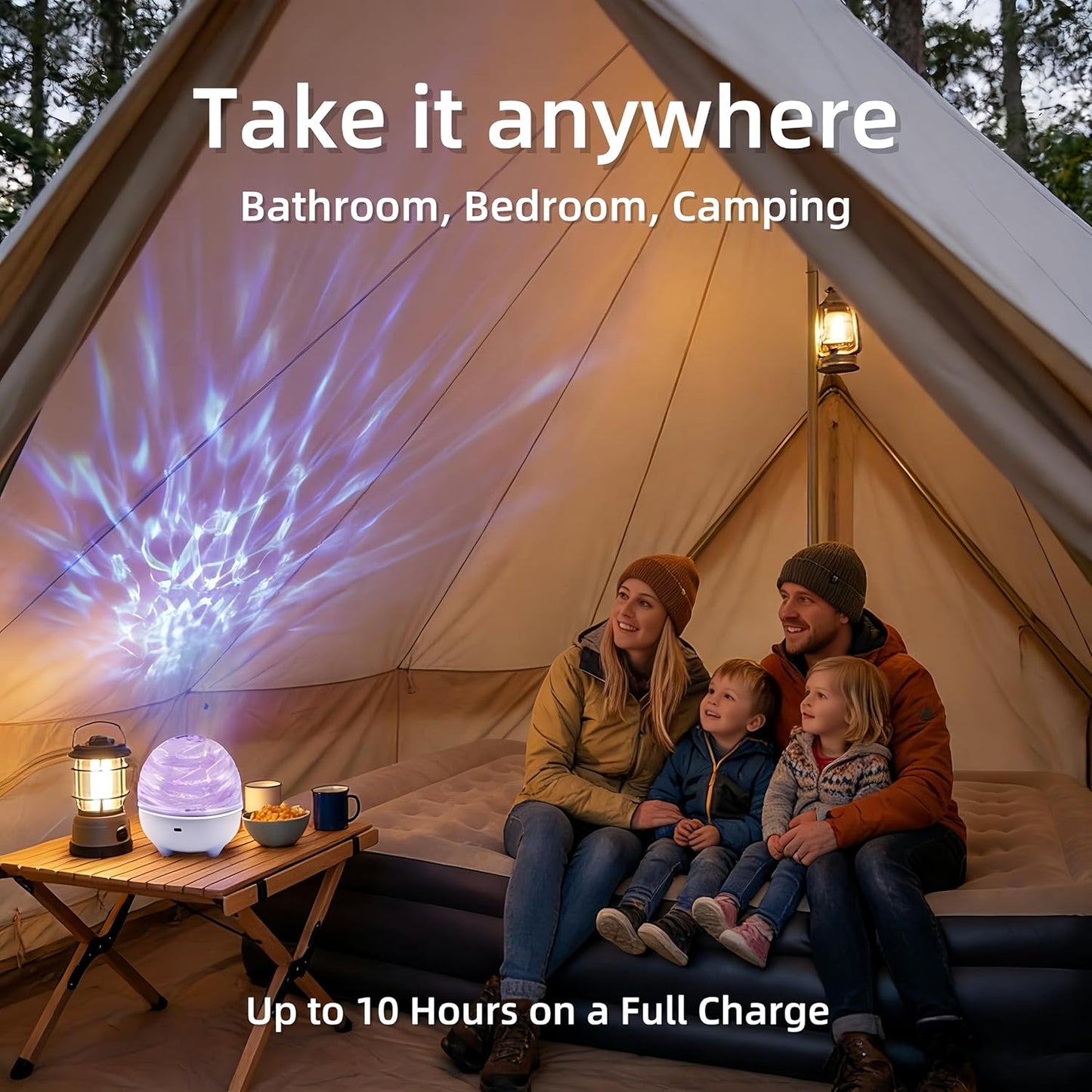Bath Lights for Kids, 2400mAh Cordless Ocean Projector with Remote & Touch Control, Splash-Resistant Rechargeable Shower Light (Not Waterproof), 16 Colors & 4 Modes for Bath Time & Bedroom
