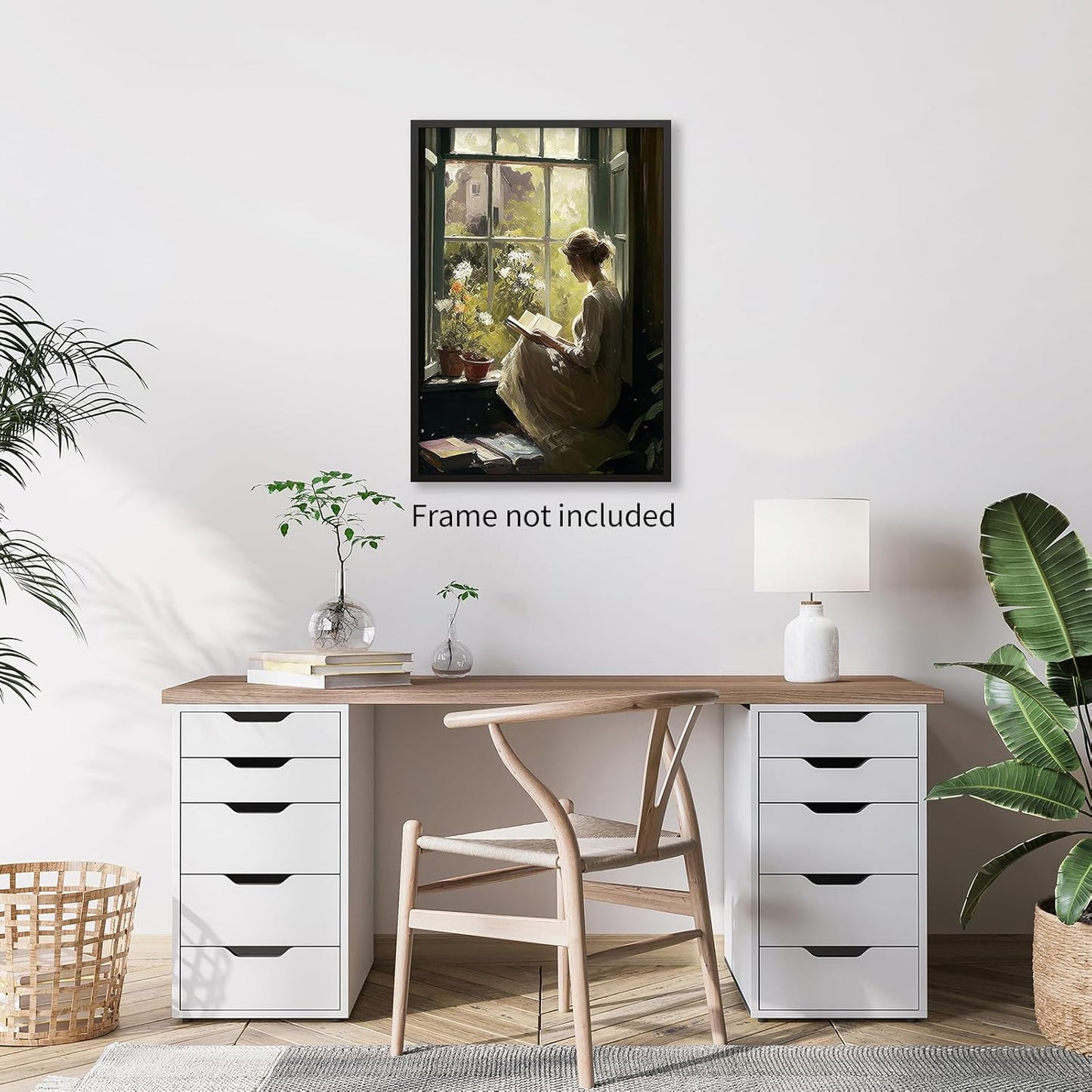 Aimery Vintage Oil Female Portrait Posters Women Window Reading A Books Wall Art Famous Antique Girl Painting Aesthetic Prints for Bedroom Gallery Wall Decor 12x16 inch Unframed