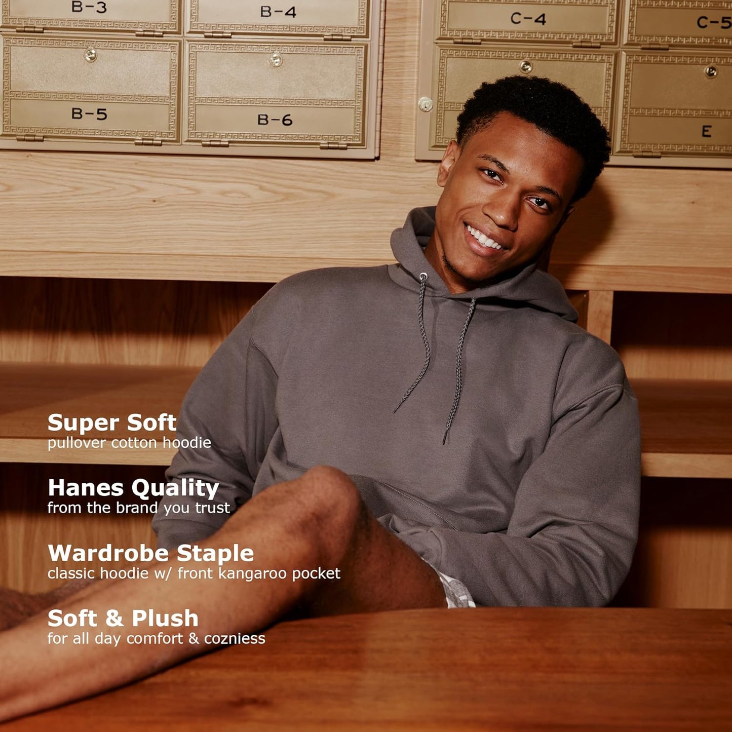 Hanes Men's EcoSmart Hoodie, Midweight Fleece, Pullover Hooded Sweatshirt