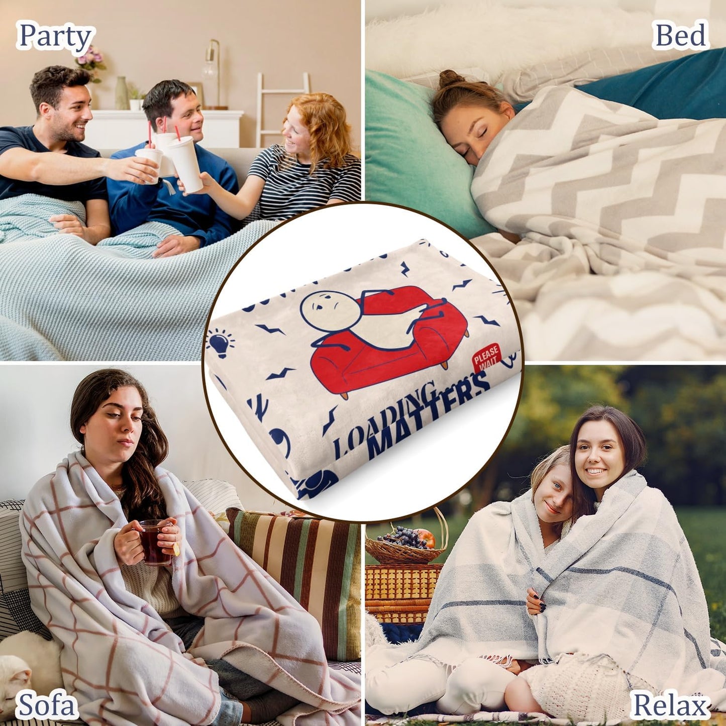 Funny Blanket for Women Men Office, Sarcastic Stress Relief Gifts for Coworker Employee Boss Lady Work Bestie Women Men Manager, Easter Day Gag Gifts, White Elephant, Employee Appreciation, 60"x50"