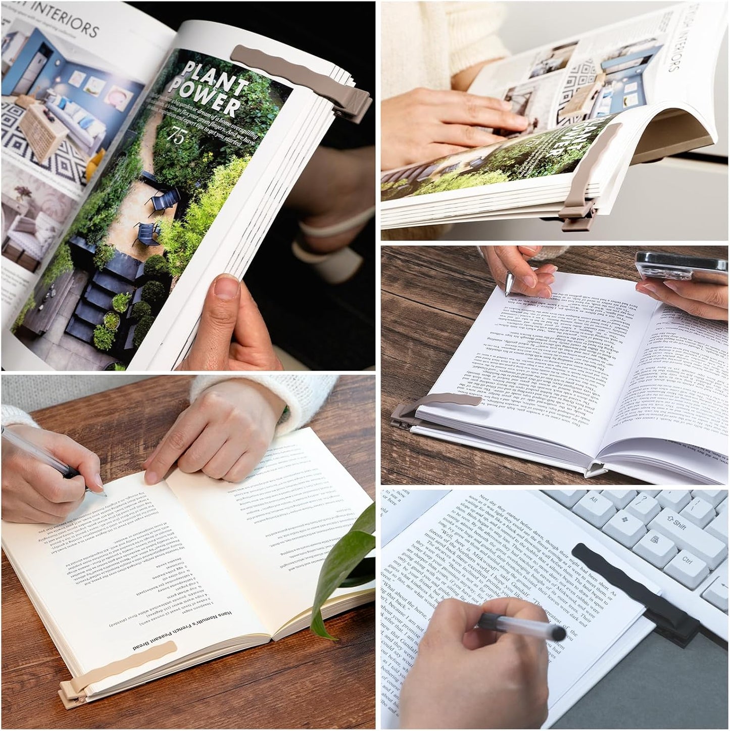 Book Marks for Reading, 3 Pack Silicone Automatic Bookmarks Clips, Book Markers Page Holder Tracker, Book Lover Gifts, Book Club Bookish Office Gifts for Teachers, Readers, Women, Men, Kids