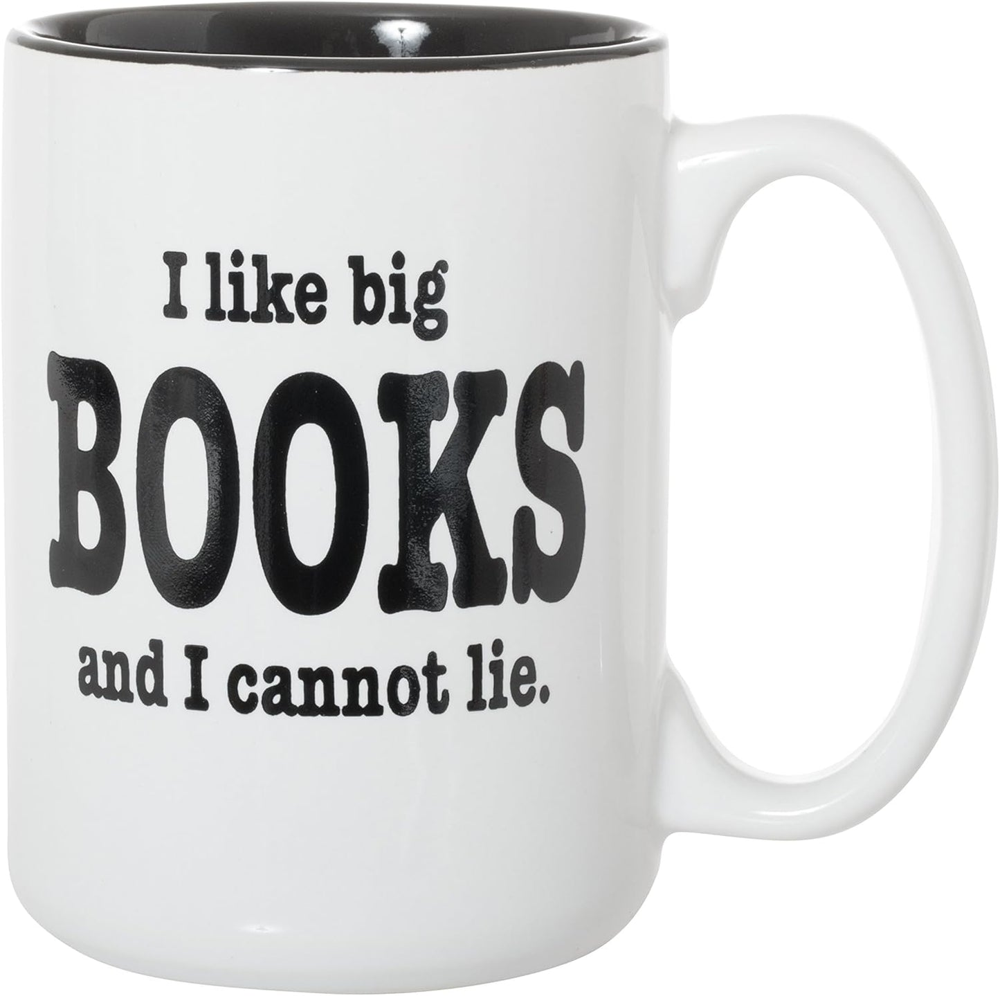 Artisan Owl I Like Big Books and I Cannot Lie Funny Book Lover Coffee Mug – 15oz White Ceramic Cup for Readers, Bibliophiles, Teachers, Librarians & Bookworms