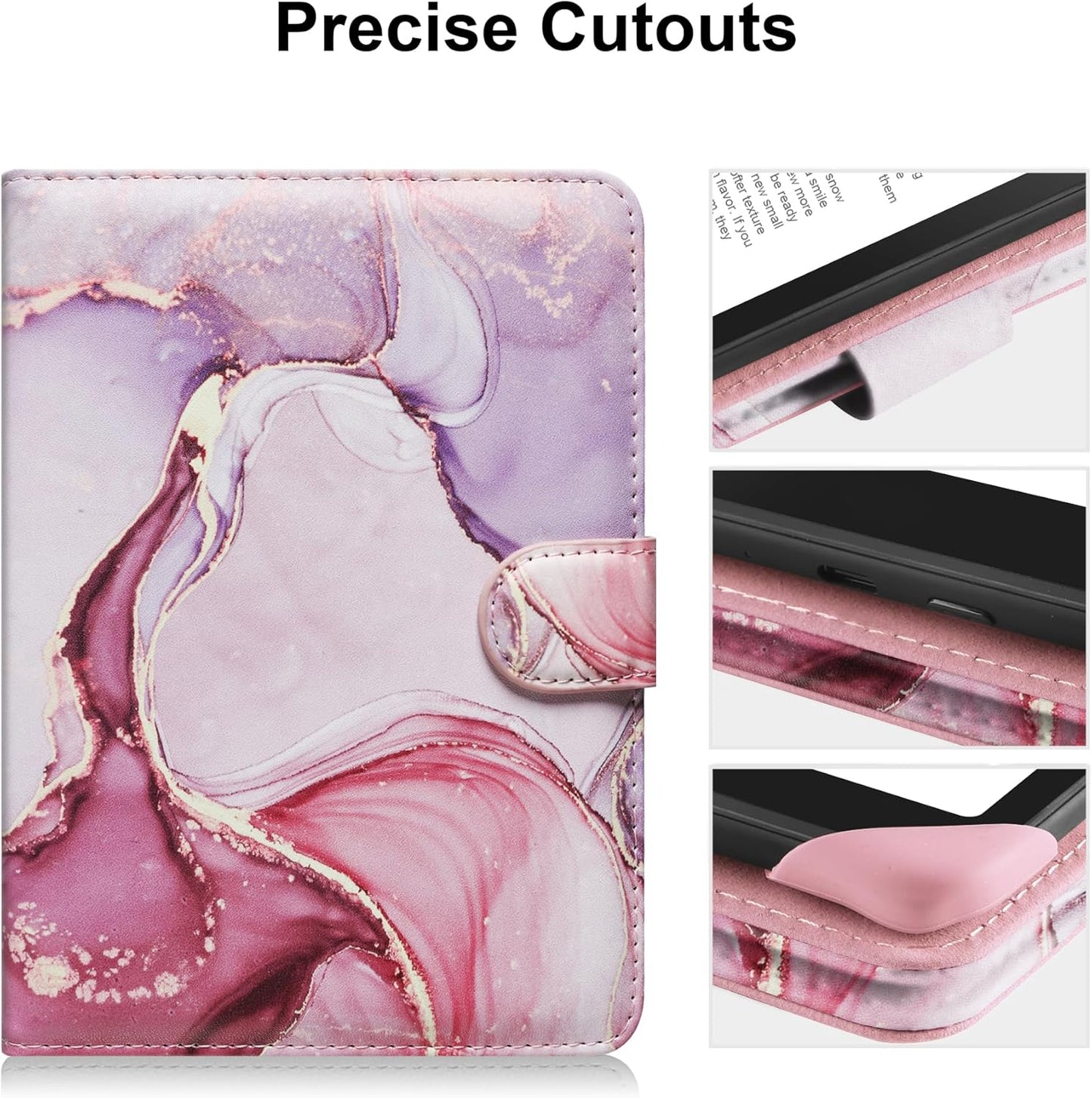 Universal Case for 6.8-7'' Kindle eReader Compatible with Paperwhite/Pocketbook and Tolino/Kobo Clara 2E/Kobo Clara HD,6.8" -7'' eReader Protective Cover with Built-in Card Slot,Dali Pink
