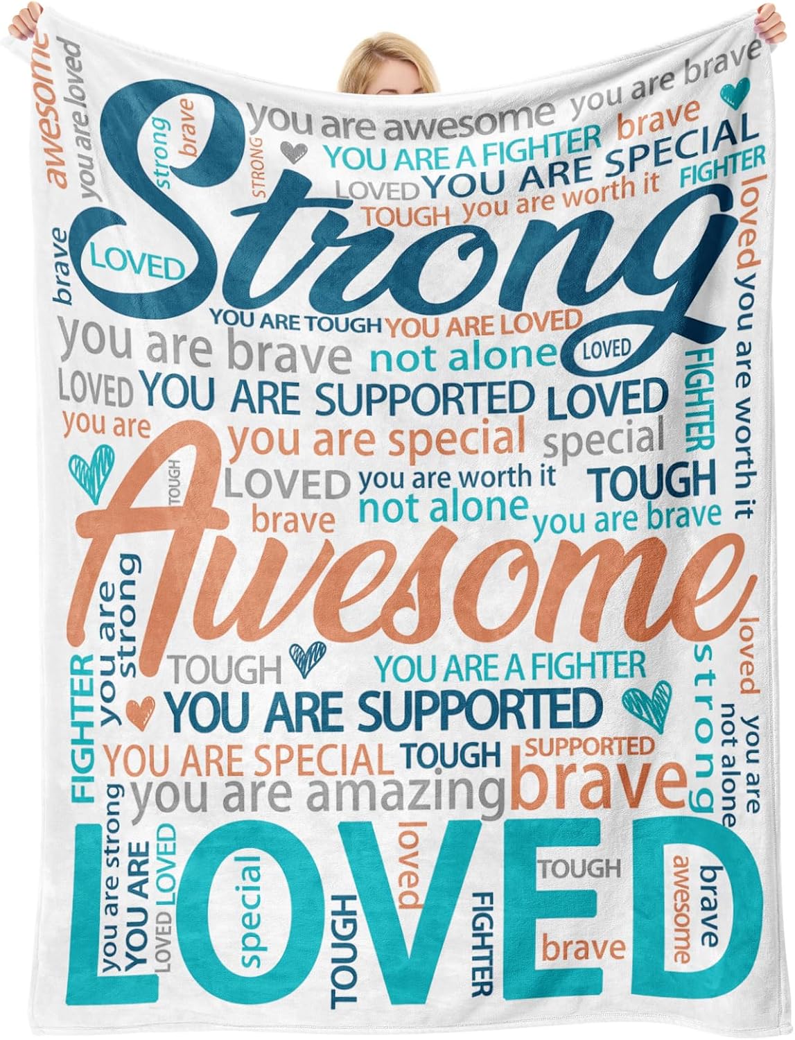 Inspirational Get Well Blanket – Super Soft Healing Throw for Women, Perfect Cancer Care Gift for Mom or Adults Recovering from Surgery 50"x60"