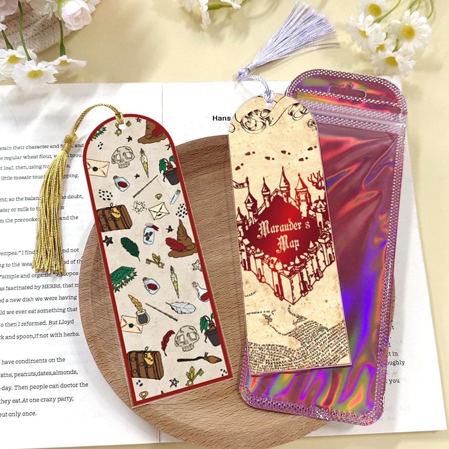 Witchy Magical Acrylic Bookmark Blanks: 15 Pcs Clear Bookmarks Making Kit with 15 UV DTF Stickers, 15 Tassels, 15 Bags and Gift Box, DIY Book Marks Bookish Gifts for Women Kids Fantasy Book Lovers