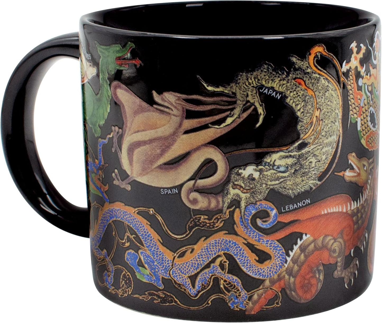 The Unemployed Philosophers Guild Dragon Mug - Features 19 Different Dragons From Around the World, Comes in Fun Box, 14 oz