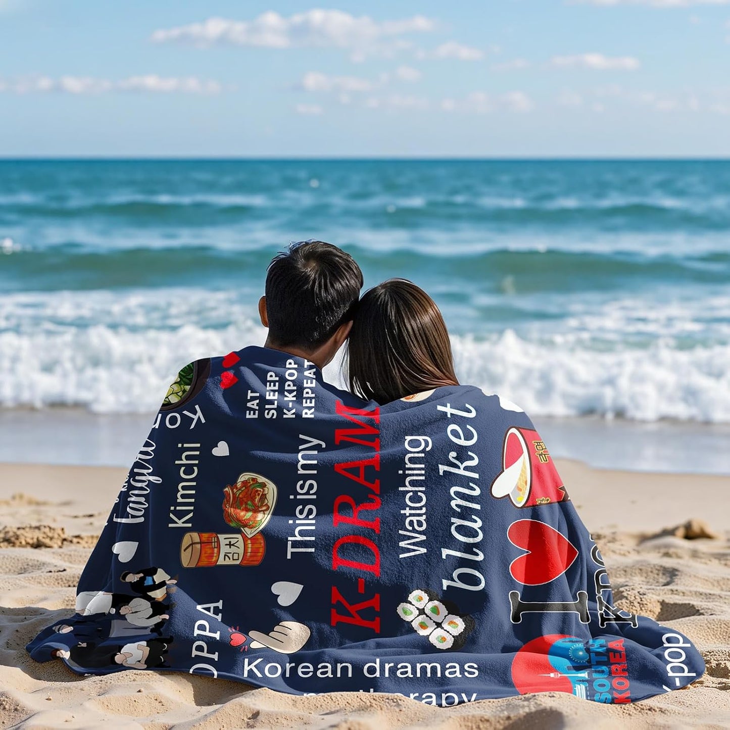 Korean Drama Blanket - Soft & Cozy Throw for Korean Drama Fans, Perfect for Binge-Watching, Kpop Lovers, Kimchi, Oppa, Korean Food, for Fangirls & Fanboys 50x40 inches