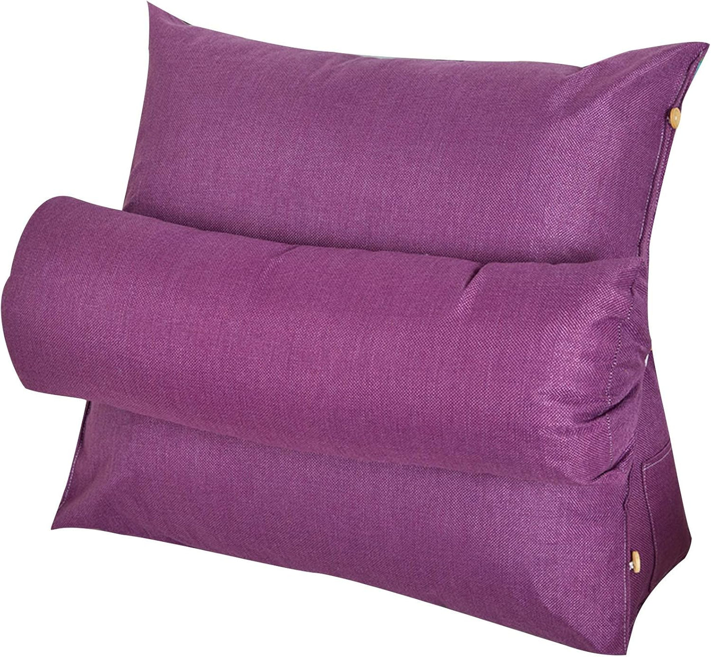 Reading Pillow Height Adjustable Comfortable Wedge Cushion for Reading Gaming Zipper Design 4 Colour Optional 16 Size (Colour: Orange Size : 45 x 20 x 40 cm (2 Pieces) (Purple 60 x 20 x 50 cm (2