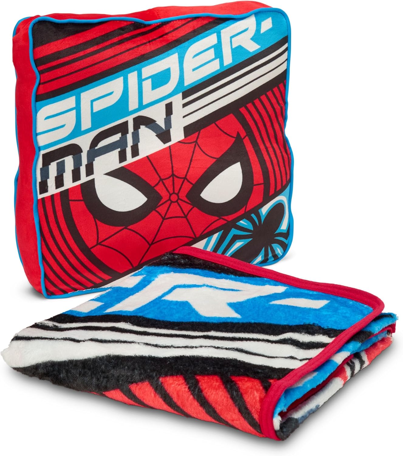 Northwest Spider-Man Cloud Stretch Pillow and Silk Touch Throw Blanket Set, 14" Pillow, 40" x 50" Blanket, Speedy Swing