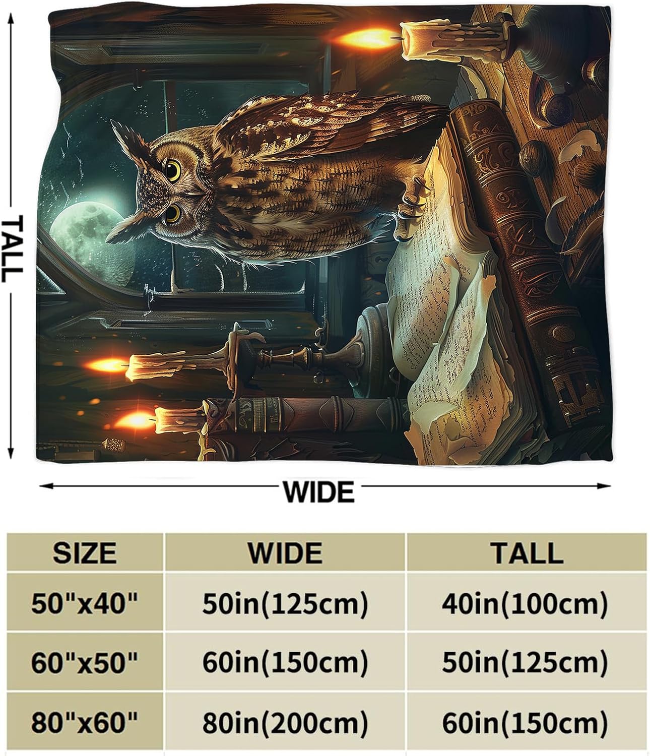 Owl Blanket Owls Gifts for Women Girls Book Throw Blanket Cozy Plush Fleece Flannel Lightweight Fuzzy Party Blankets for Bed Decor 50"X40"