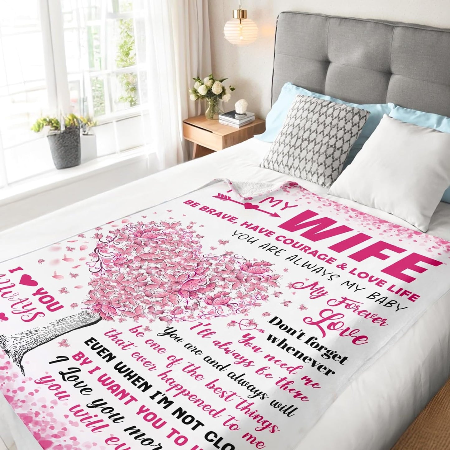 Anniversary Wedding Gifts for Women - Wife Birthday Gifts from Husband - Mothers Day Blanket Gift for Wife - Christmas & Valentines Day Romantic I Love You Gift for Her - to My Wife's Blanket 50"x60"