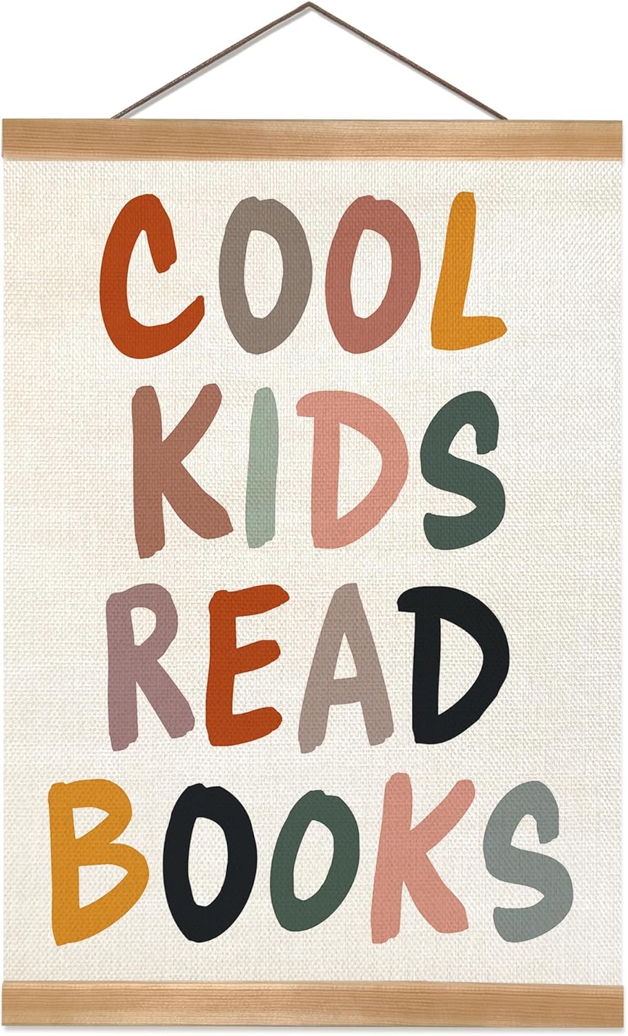 ZTGDA Cool Kids Read Books Wall Art Poster, Boho Reading Corner Wall Decor, Reading Nook Canvas Poster for Classroom Library Playroom Nursery,Kids Room Decor 12x16Inch