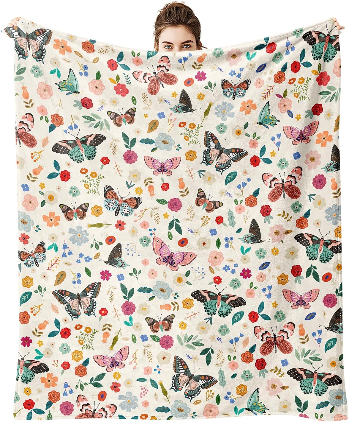Butterfly Flannel Soft Warm Cozy Blanket for Sofa and Chair 50x60inch,Butterfly Decor Stuff Accessories