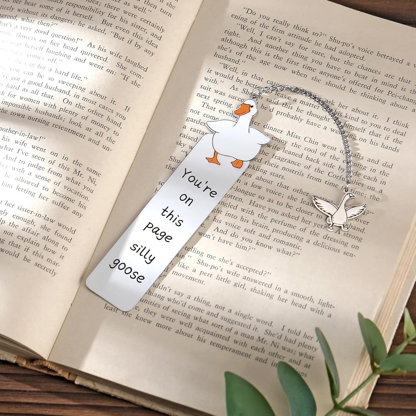 Funny Silly Goose Bookmarks - Cute Boo Basket Stuffers Book Mark Reading Accessories Women Girls Kids Bookish Lovers Metal Bookmark Practical Gifts College Students Back to School Birthday