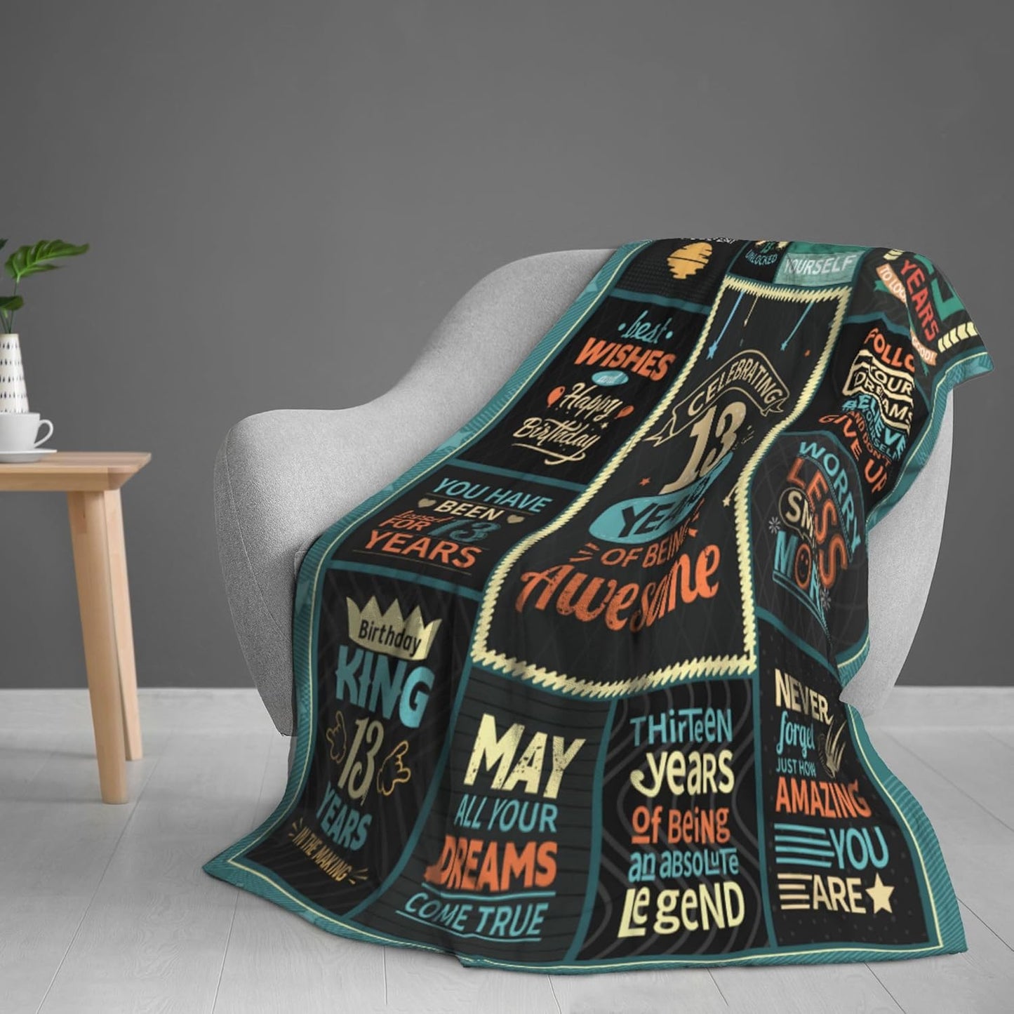 13 Year Old boy Birthday Gifts, Coolest Gifts for 13 Year Old boy, 13th Birthday Gift for Boys Blanket 60"X50", 13th Bday Gift Ideas Decorations, Present for Teenage Boys who is Thirteen