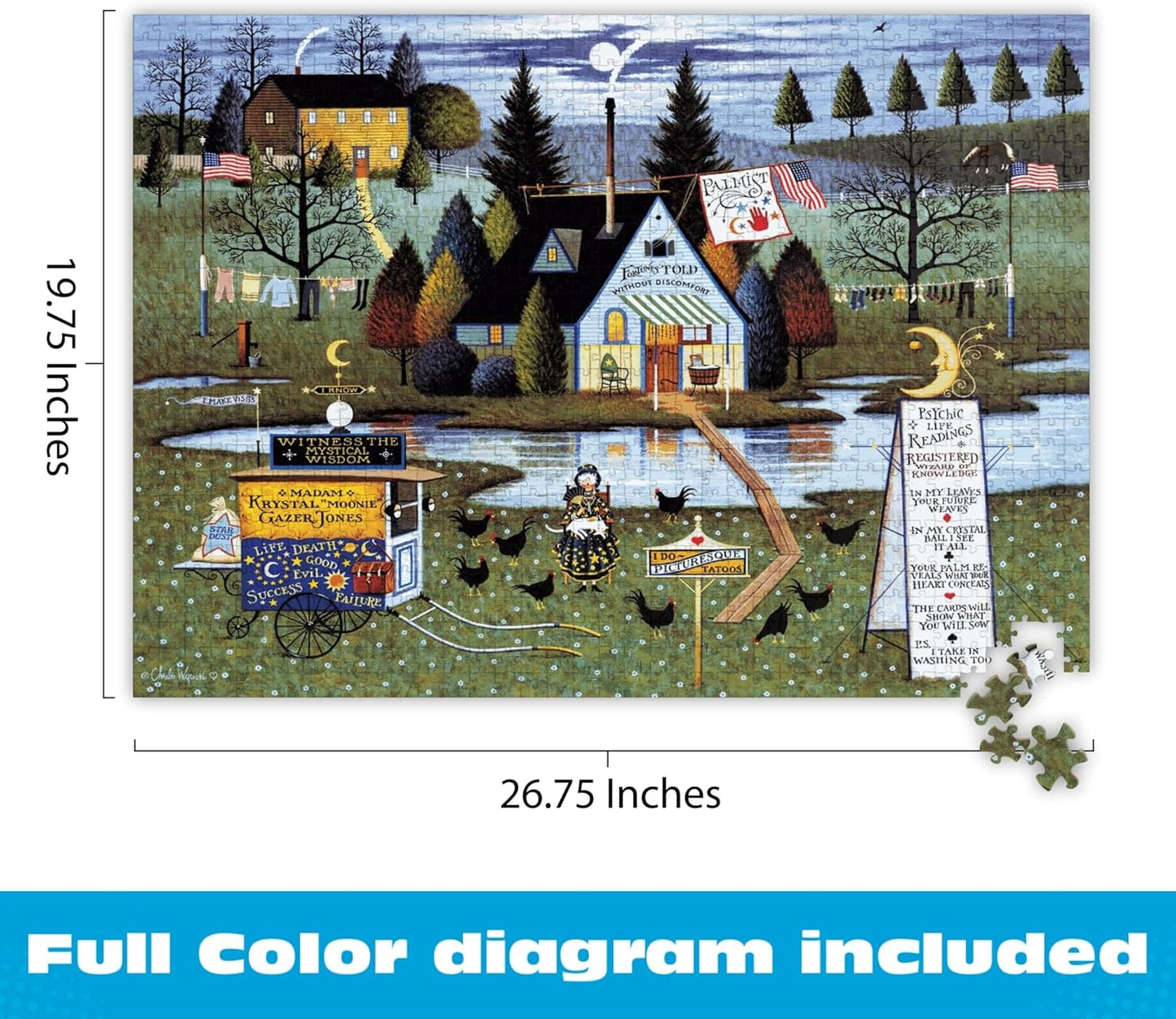 Buffalo Games – Charles Wysocki Know It All 1000 Piece Jigsaw Puzzle, Americana Folk Art Puzzle for Adults