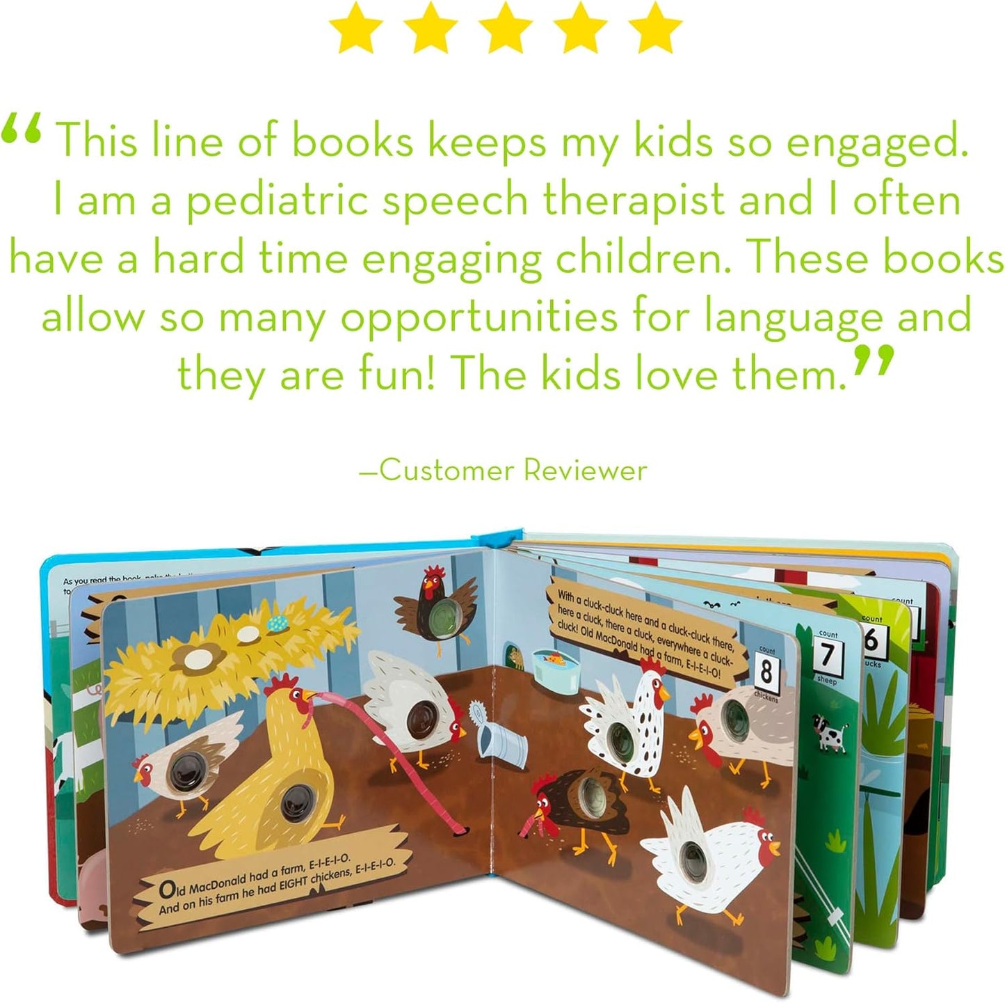Melissa & Doug Poke-a-Dot! Old MacDonald’s Farm, Interactive Children's Board Book with Buttons to Pop, Educational Sensory Toy for Toddlers & Preschoolers Ages 3+ - FSC Certified