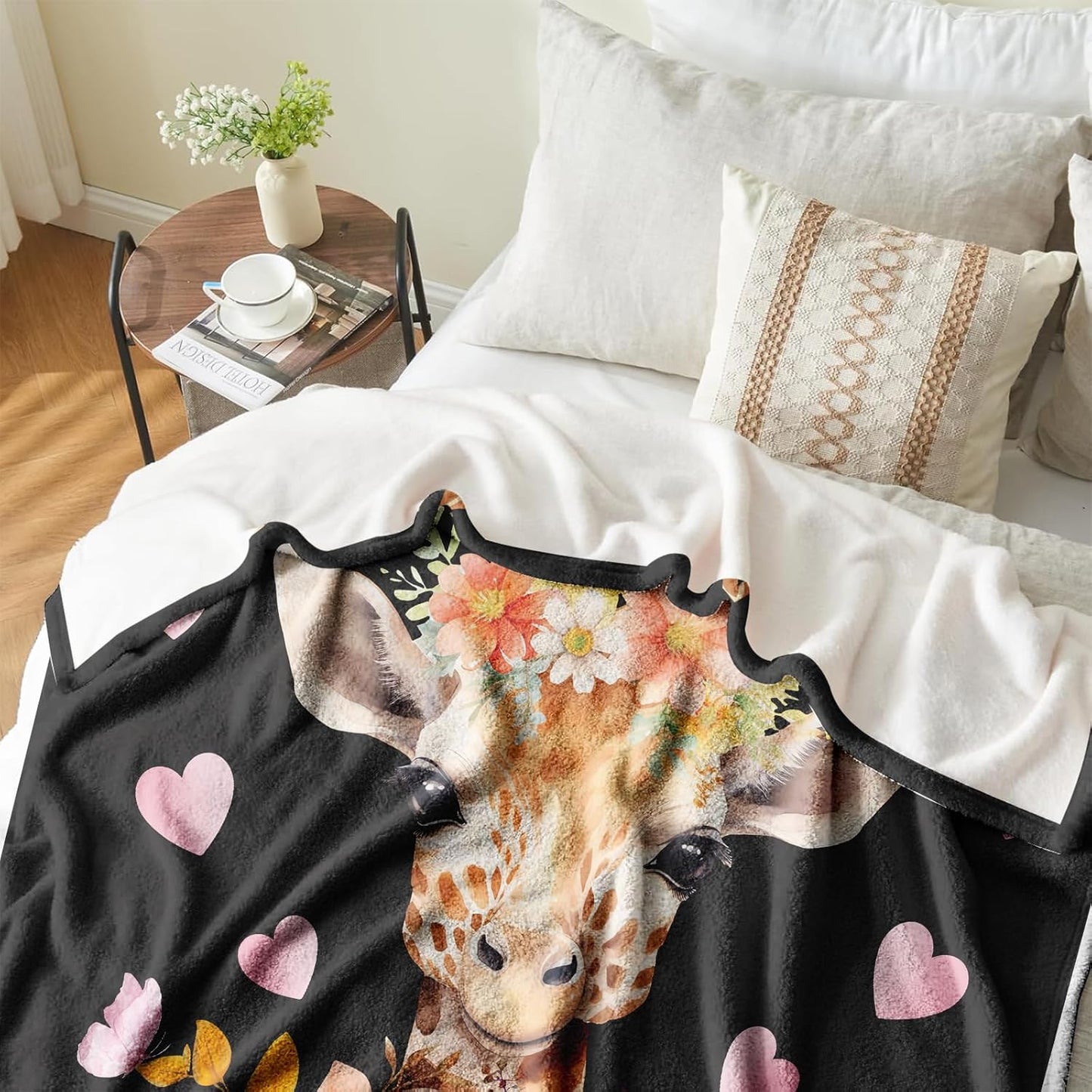 Giraffe Throw Blanket Gift – Funny Quote & Inspiring, Cute Safari Decor; Giraffe Lover Present for Women & Girls; Birthday, Christmas, Valentine’s Day, Mother’s Day; 50'' x 60''