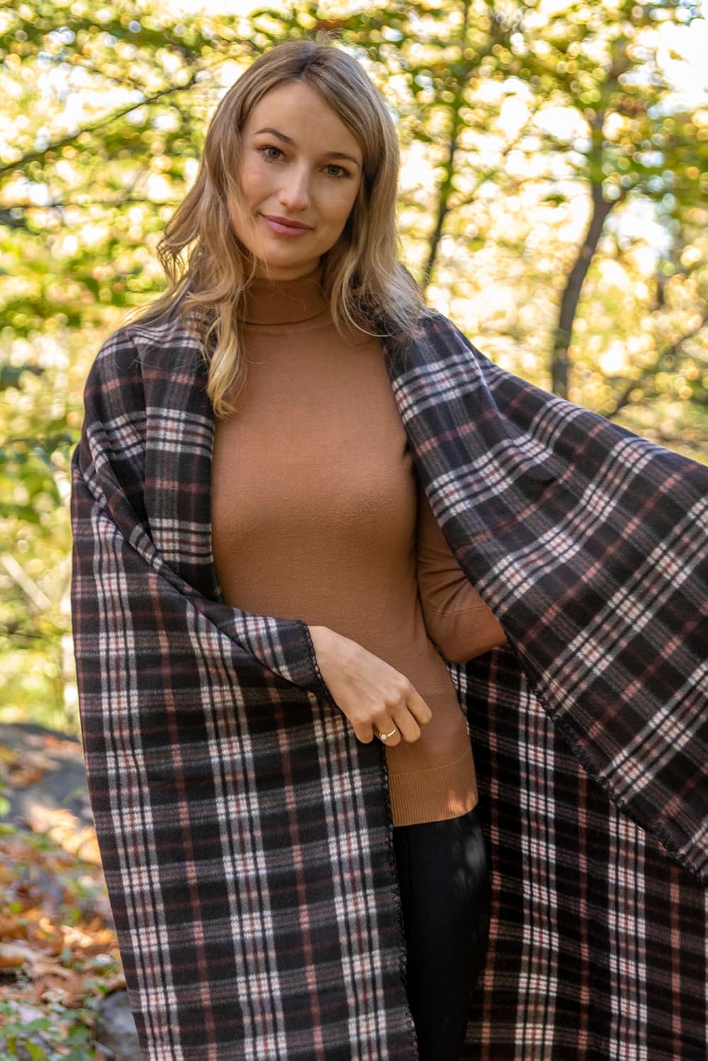 Trail maker 50x60 Throw Blankets, Plaid Fleece Throw Blankets for Bedroom, Couch, Livingroom, Chair, Pets, Outdoors