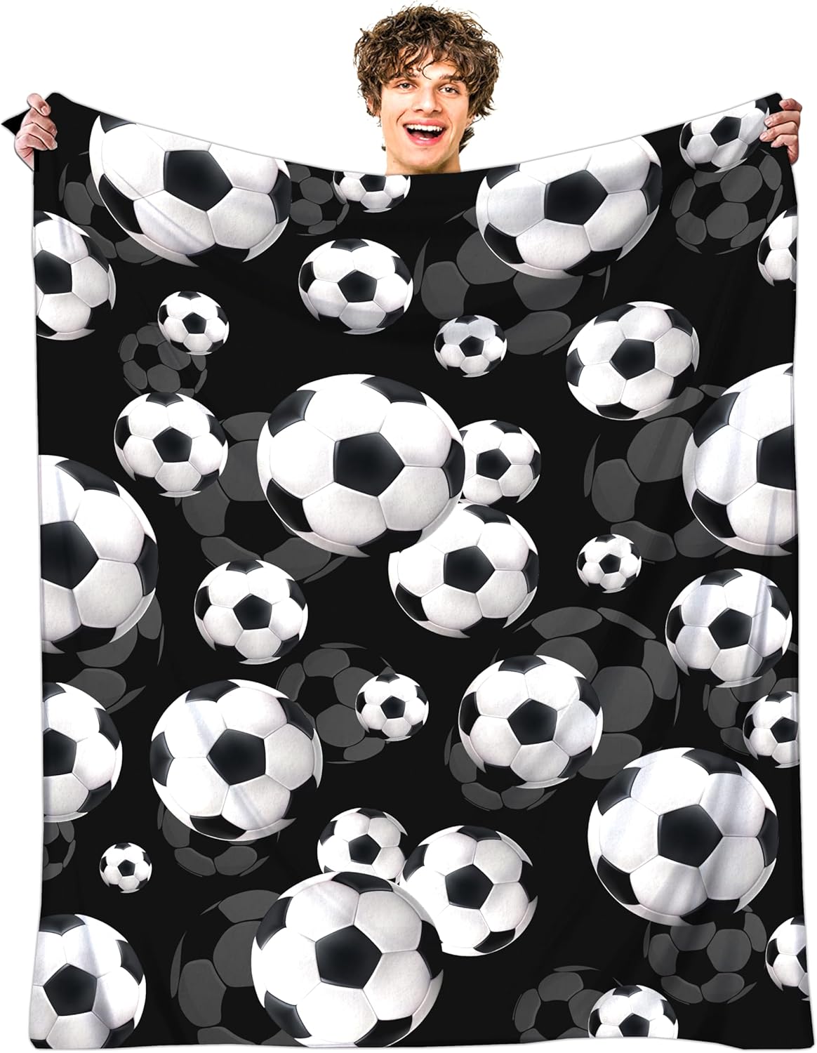 Soccer Blanket Gifts for Boys Sport Soccer Throw Blanket for Bedding Bedroom Decor Stuff for Kids Adults 50"x40"