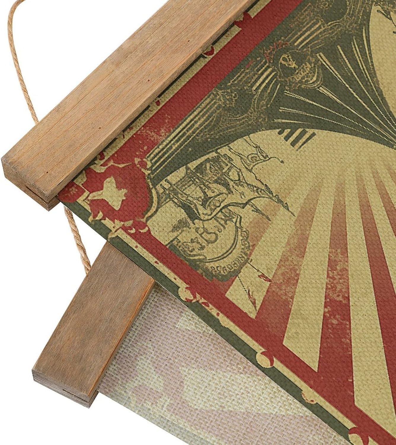Vintage Vintage Circus Background Poster with Wooden Frame Personalized Linen Hanging Scroll Painting Rustic Wall Hanging Illustrative Modern Artwork Decor for Home Living Room Bedroom Office