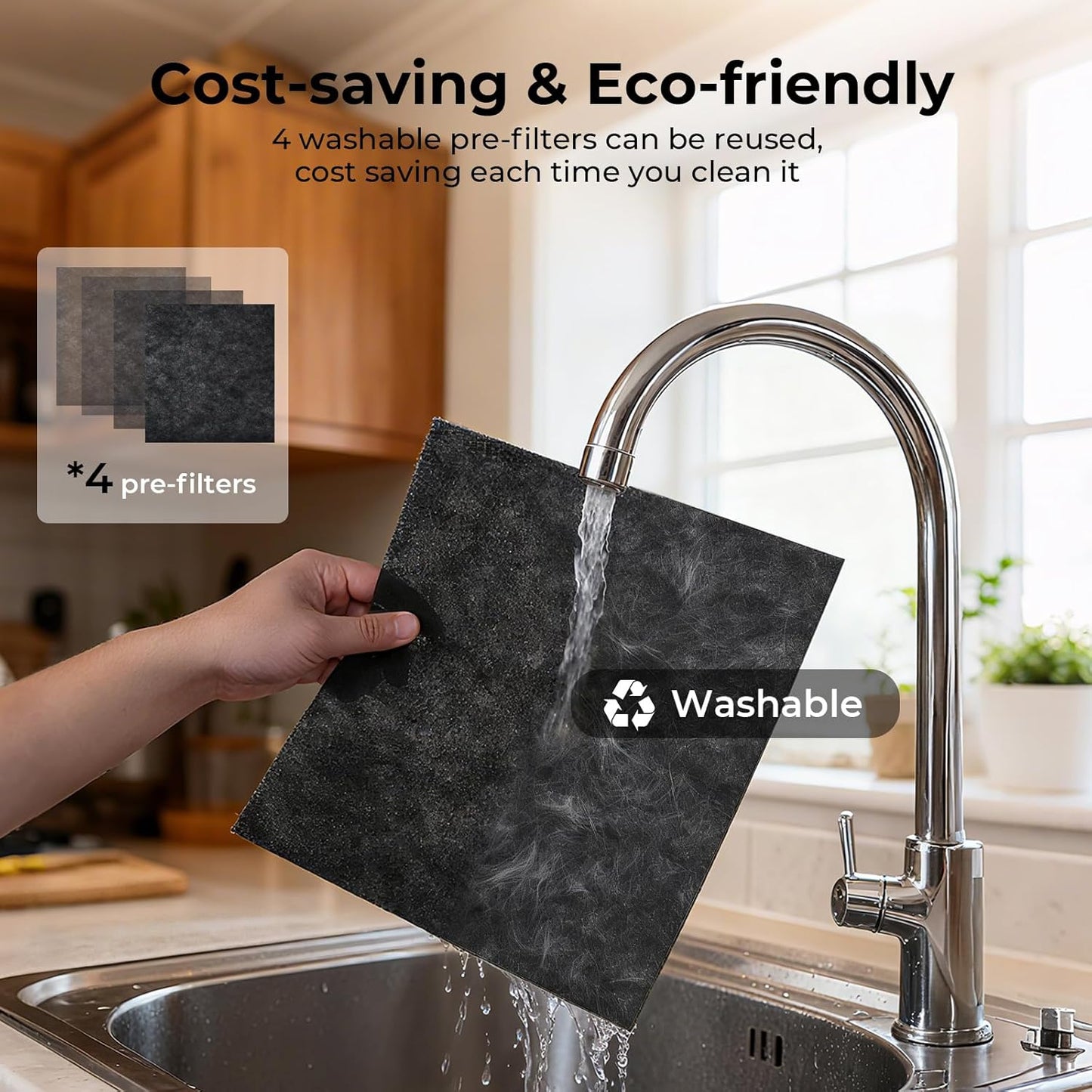 VENTISOL Pet Air Purifiers for Home Large Room up to 2500sq.ft, Air Purifier for Bedroom Double-Sided with 4 Washable H13 Filters, Air Cleaner for Pets Hair Allergies with PM2.5 Air Quality Monitor