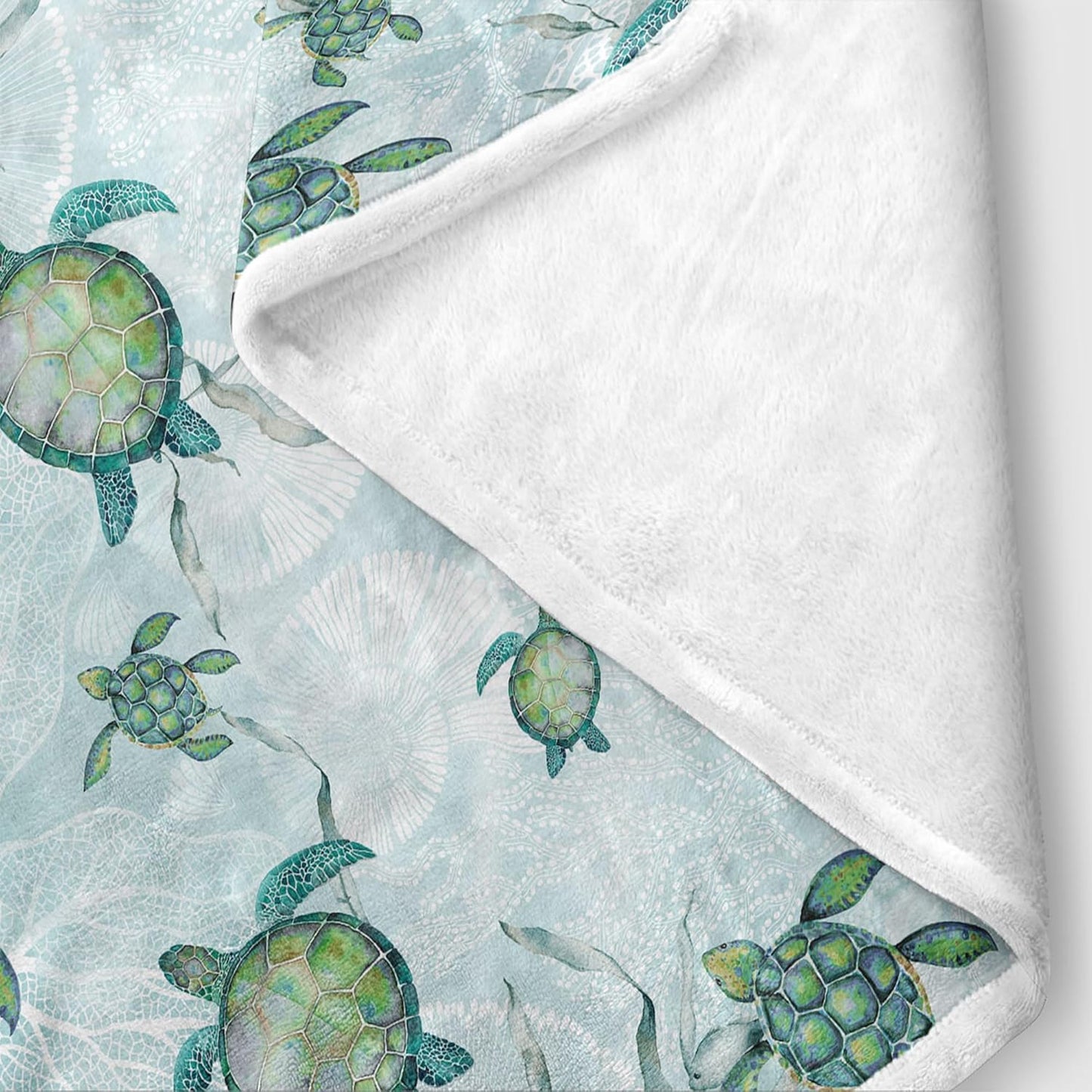 Beach Fleece Blanket for Bed, Turtle Fleece Throw Blanket for Women, Men and Kids, Baby Blankets for Boys, Girls, Super Soft Plush Beach Blanket Throw, 50" x 60"