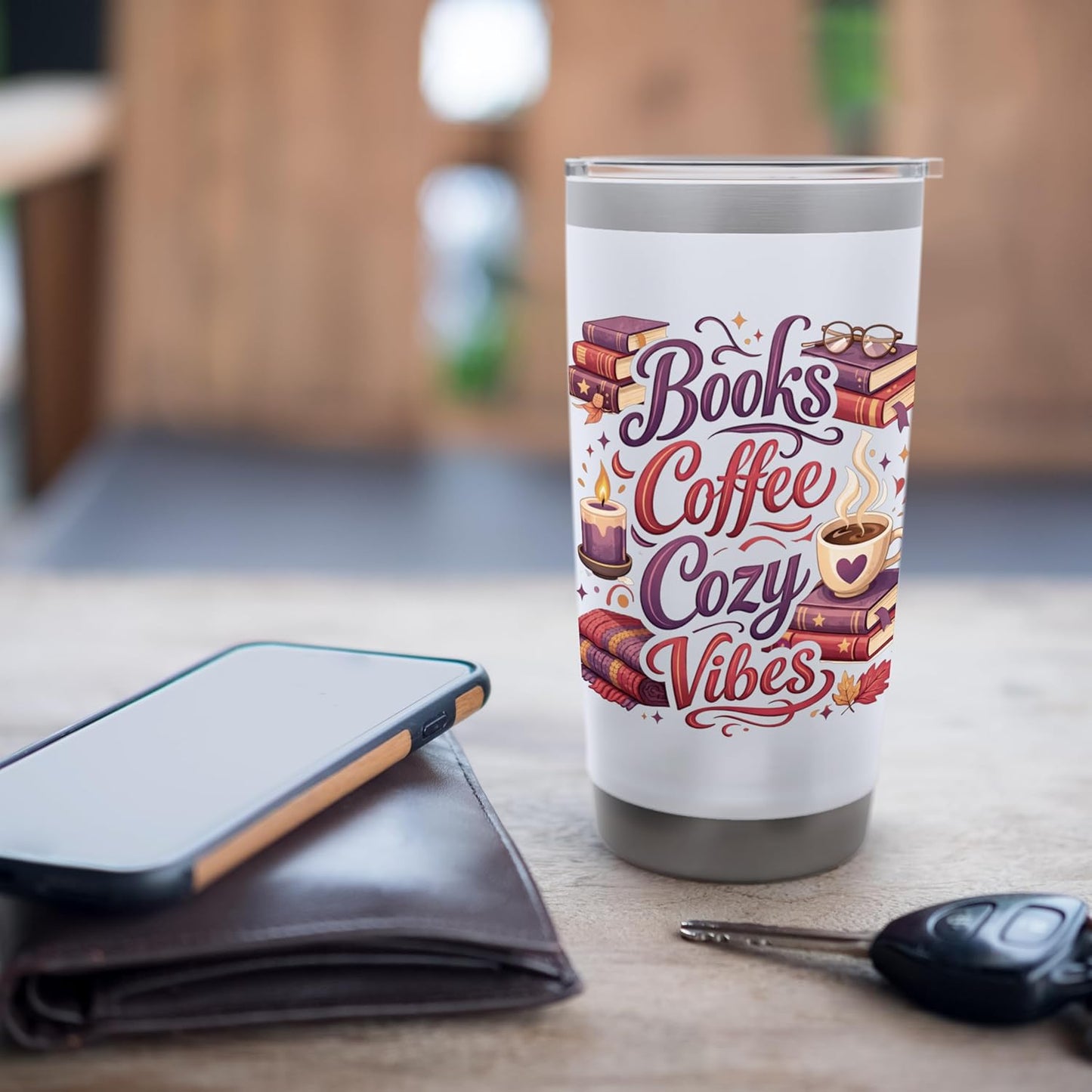 Coffee Book Lovers Reading | Cozy Funny Librarian Teacher Stainless Steel Insulated Tumbler
