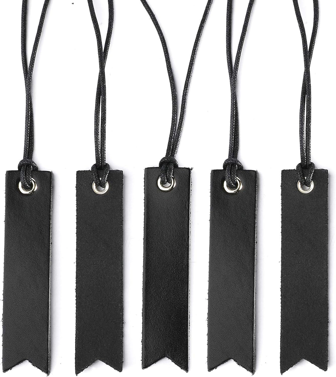 Leather Bookmarks for Men Women, Handmade Page Markers for Book Reading, Gift for Reader Writers (Black 3)
