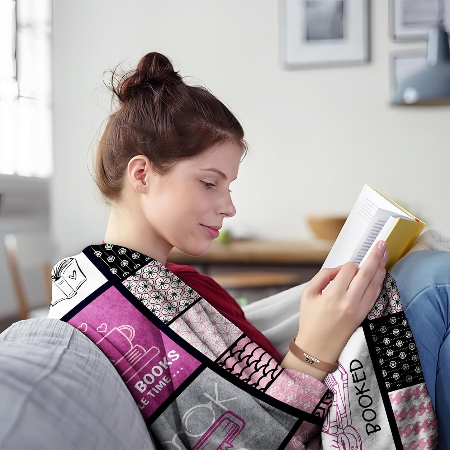 Book Lovers Blanket 60" x 50", Gift/Presents for Books Lover Women, Bookish/Book Club/Bookworm/Reading/Literary Gifts for Avid Readers