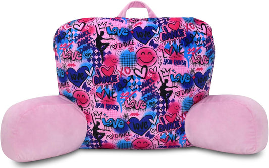 iscream + Corey Paige Designs Silky Soft Plush 19" x 15.5" Lounge and Reading Bed Support Pillow - Love to Dance