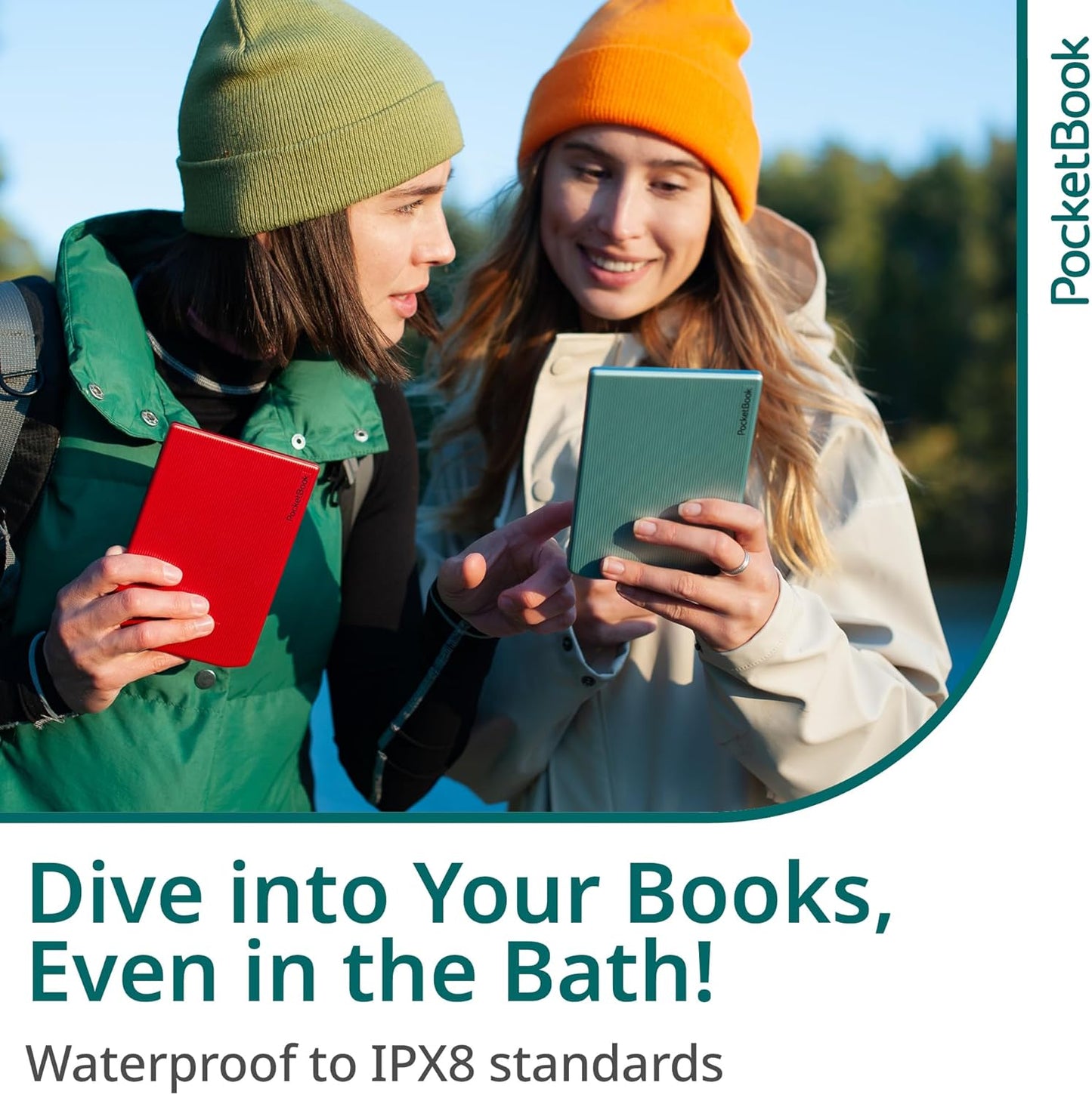 PocketBook Verse Pro E-Reader Waterproof | Eye-Friendly 6'' E-Ink Carta™ HD Touchscreen | Audio-Book & E-Book Reader | Text-to-Speech Function | SMARTlight | 16GB | WiFi & Bluetooth | Red