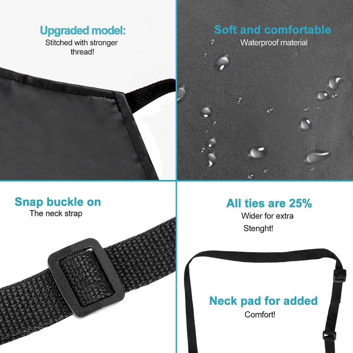 Gotega Waterproof Rubber Vinyl Apron Adjustable Dishwasher Apron - Apron for Women Men Heavy Duty Work Apron