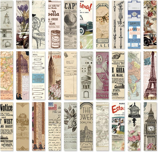 Generic 30PCS Vintage Aesthetic Bookmarks for Reading Women, Retro Natural Butterfly Flower Boxed Cardboard Paper Bookmarks Gifts for Book Lovers (B - 30 PCS)