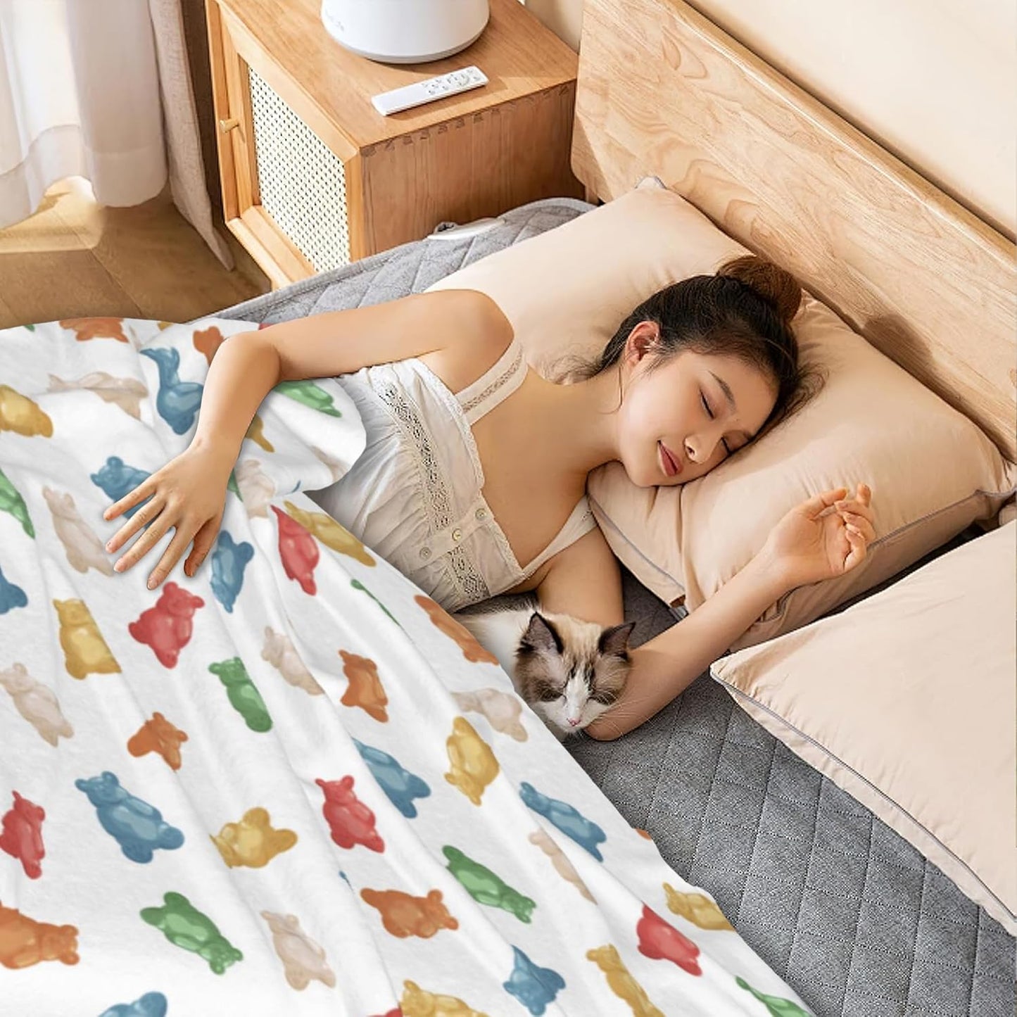 Gummy Bears Throw Blanket Soft Warm Cozy Lightweight Flannel Blanket for Bedding Sofa Travel 50"X60"