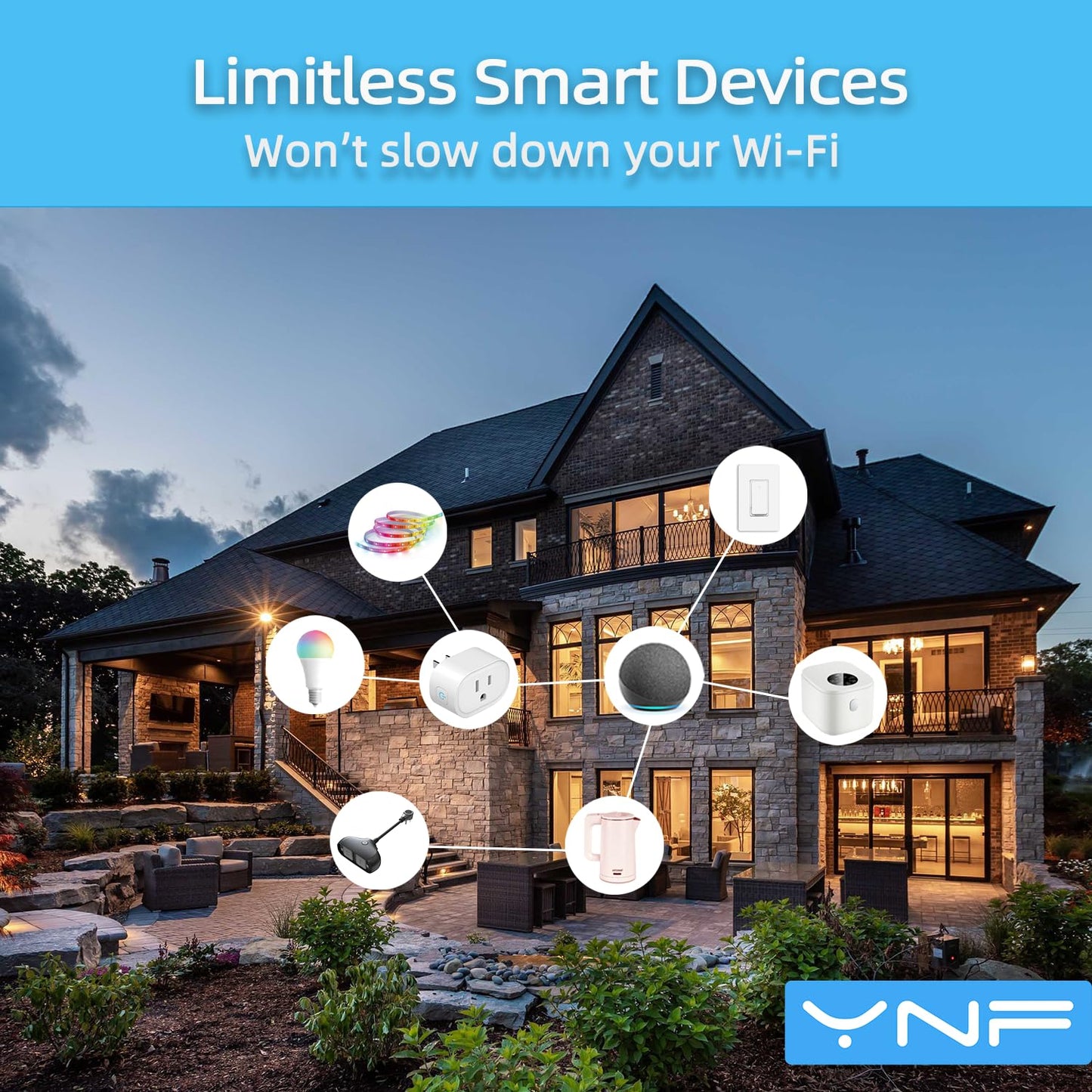 YNF Mini Smart Plug, Simple Setup with One Voice Command, Smart Plugs That Compatible with Alexa , Remote Control, Timer & Schedule, BLE Mesh Plug Requires Alexa Echo （4 Pack）
