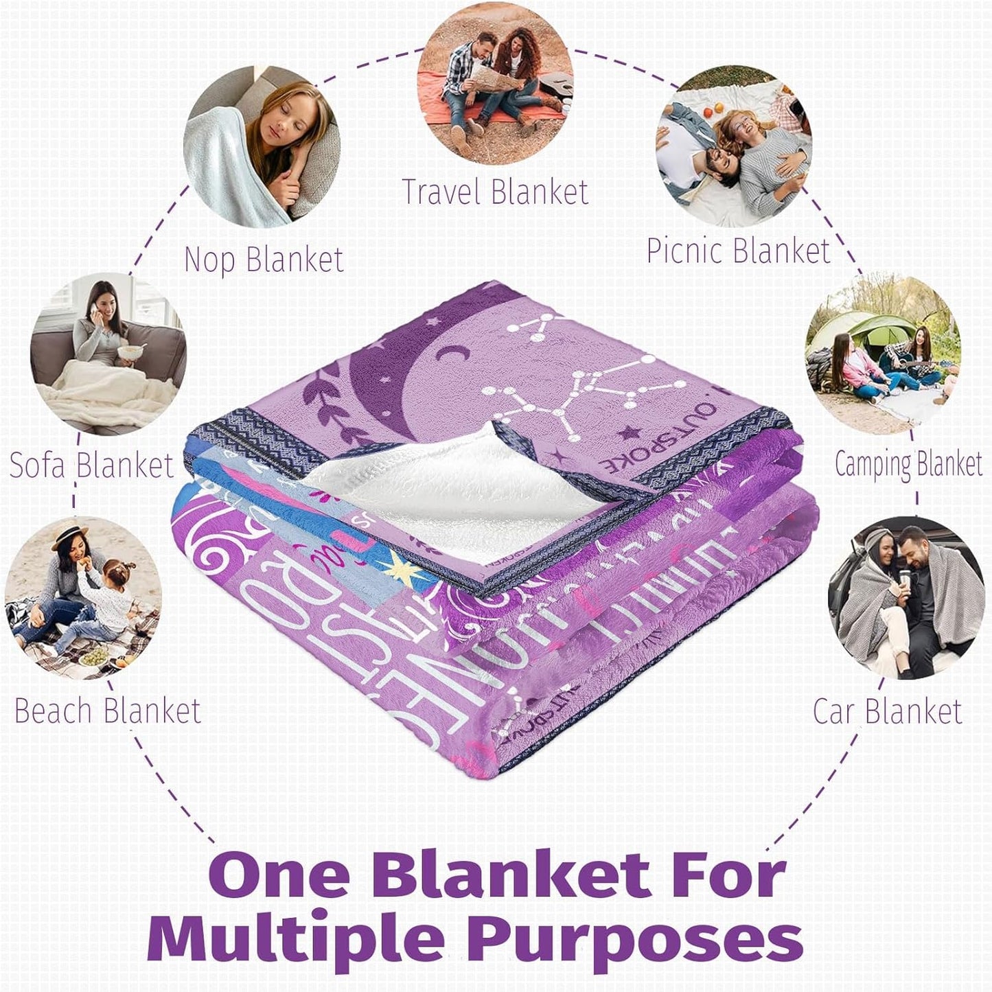 Sagittarius Gifts for Women – Zodiac Throw Blanket 50"x60" – Soft Astrology Fleece Blanket for Sagittarius Girls, Teens & Moms – Cozy Birthday Idea