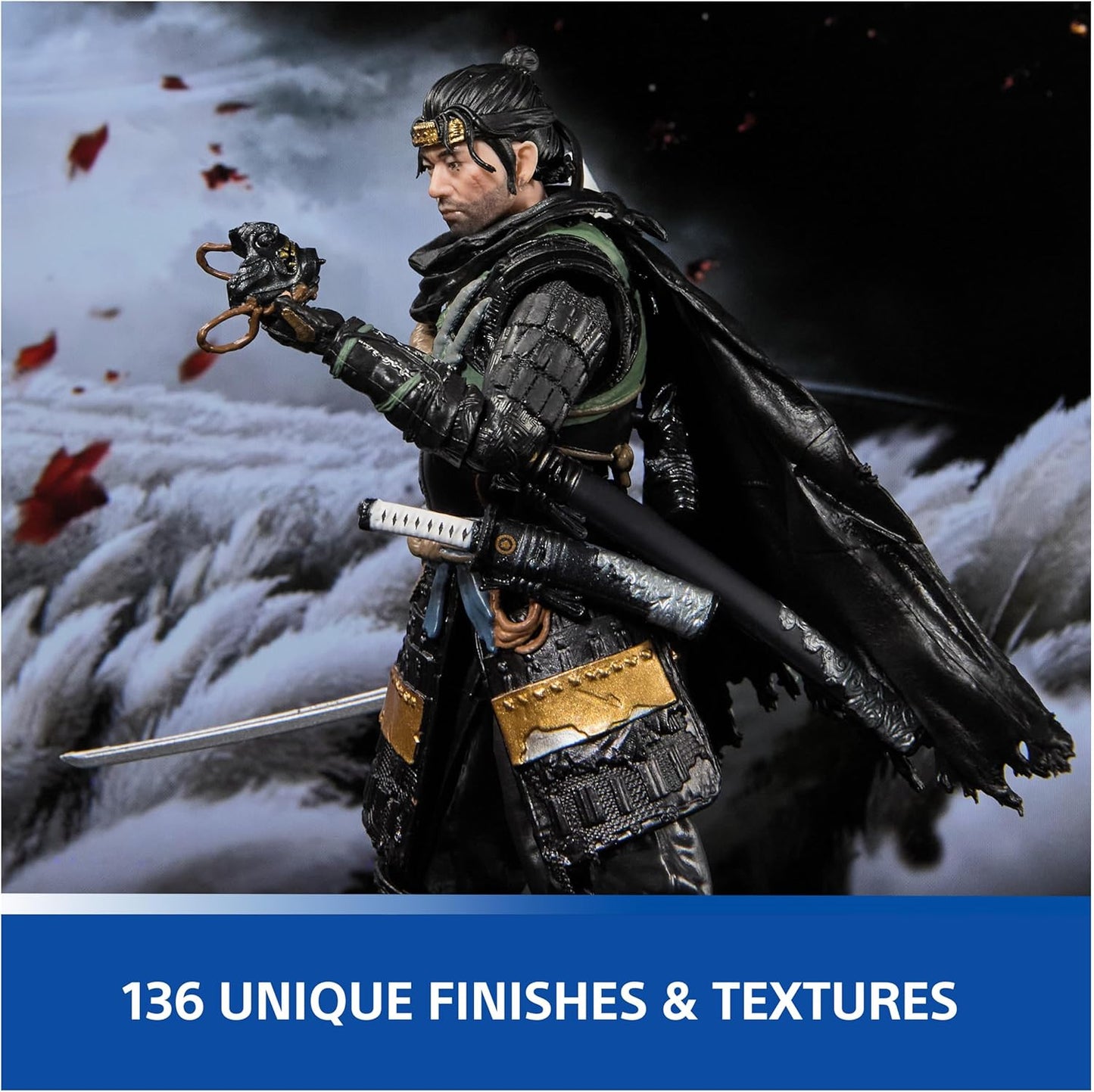 PlayStation, Ghost of Tsushima, 6” Jin Sakai Samurai Action Figure & 2 Accessories, The Shapes Collection, for PS5 Fans & Collectors Ages 17+