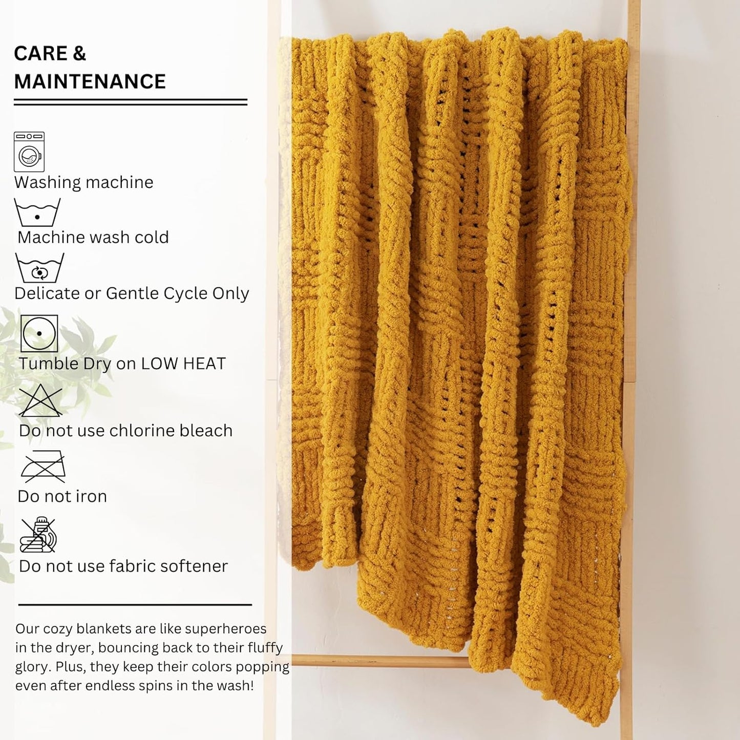 YIRUIO Handmade Chunky Knit Throw Blanket Cable with Checkered Pattern 60x80 Oversized Throw Larger Yarn Ultra Soft Cozy Warm for Home Décor Couch Sofa Bed (Turmeric, Twin XL)