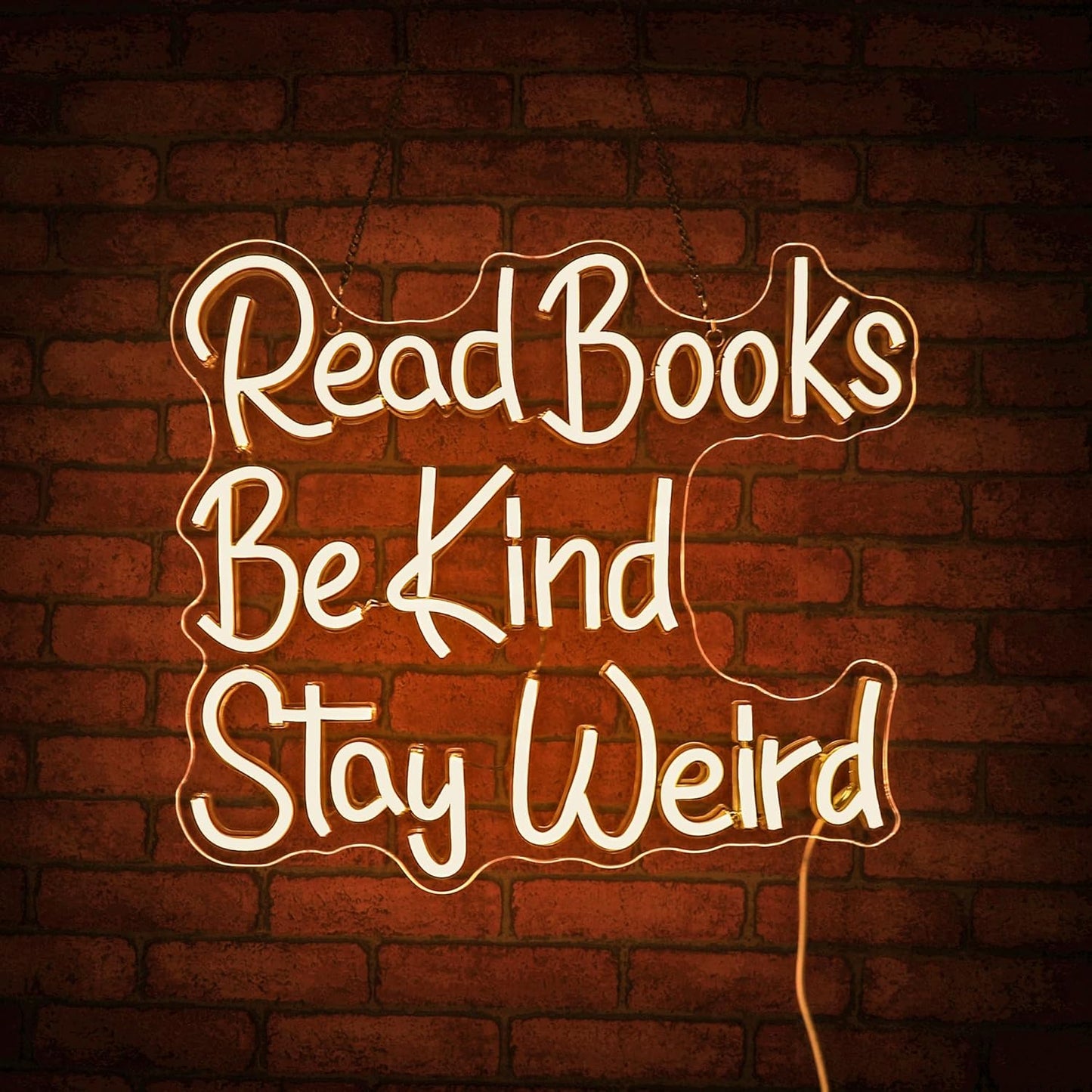 Neon Sign, JGHTURIE Read Books Neon Signs for Wall Decor Warm White Led Lights Signs for Classroom Office Library Bookshop Study Room Decoration USB Powered