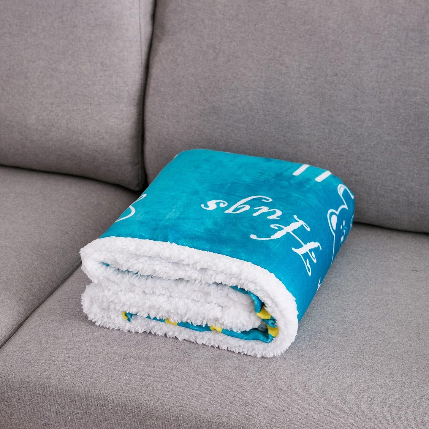 Piwaka Hug Blanket for Women - Get Well Gifts for Comfort & Care, Cozy Soft Flannel Fleece Throw, Surgery Recovery, Thinking of You, Cancer Care, Get Well Soon Gift - Coral Blue (Sherpa Teal)