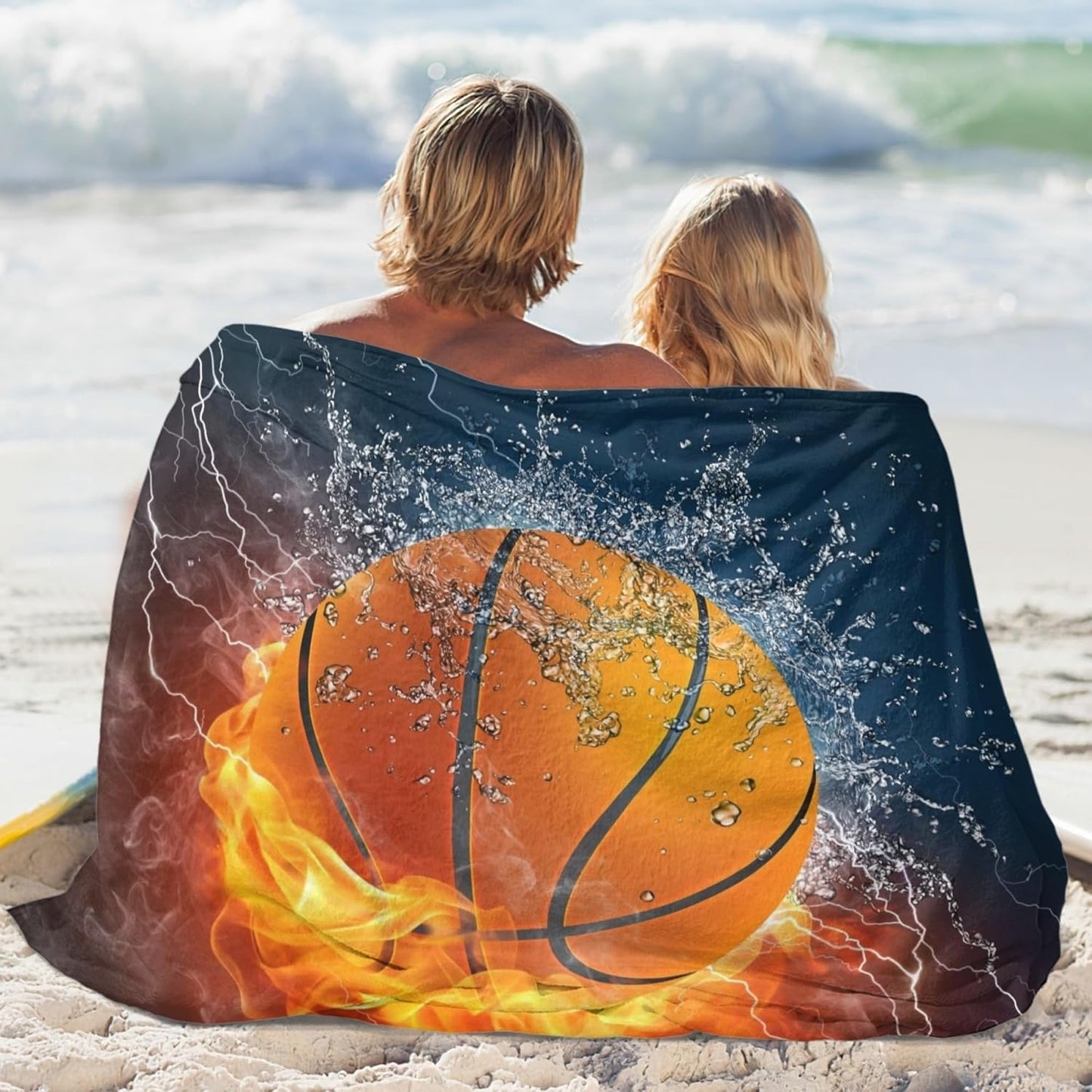 Cool Basketball Ball Throw Blanket Super Soft Warm Boy Bedding Bed Blankets For Couch Bedroom Sofa Office Car, All Season Cozy Flannel Plush Blanket For Girls Boys Adults, 60"X50"
