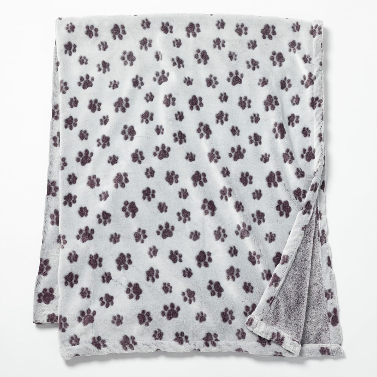 Pet Love Themed Jacquard Super Cozy and Soft Fleece Throw Blanket Cat or Paw Print Pattern Gift for Animal Person (Cat)