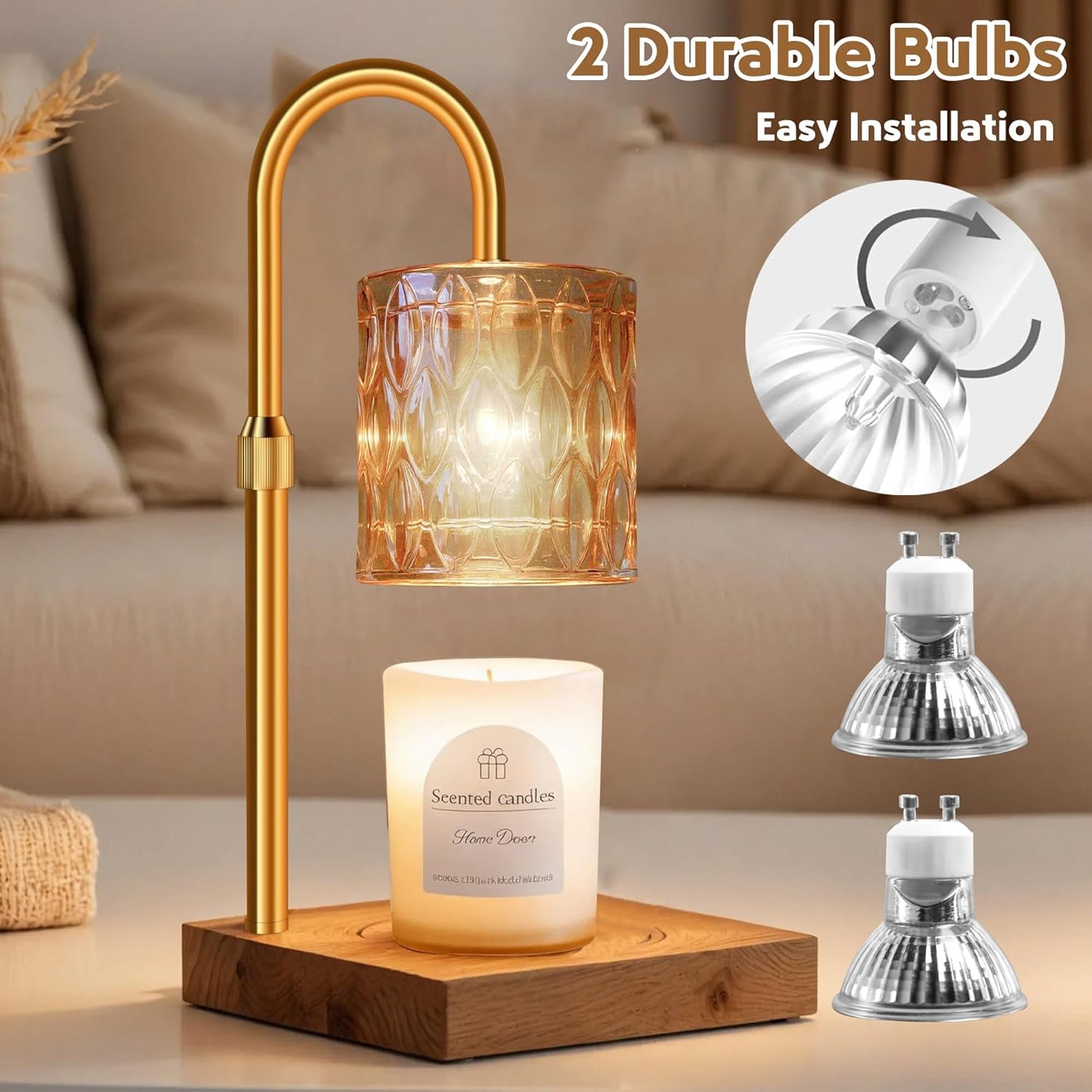 Candle Warmer Lamp Gifts for Women - Home Decor Aesthetic mom Birthday Gift ideas - Wax melt Warmers Light for Office Bedroom New Homes Room - Candles Lamps with Timer Valentine's Day Gift Woman