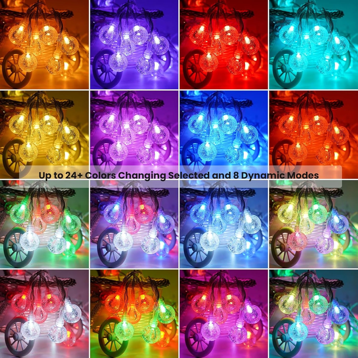 OMIKA Color Changing Indoor String Light USB Plug, 16.5ft 50 LEDs Crystal Globe Fairy Lights with Remote Timer Ambient Lighting for Girls Bedroom Home Xmas Halloween Party Decor (24 Colors)