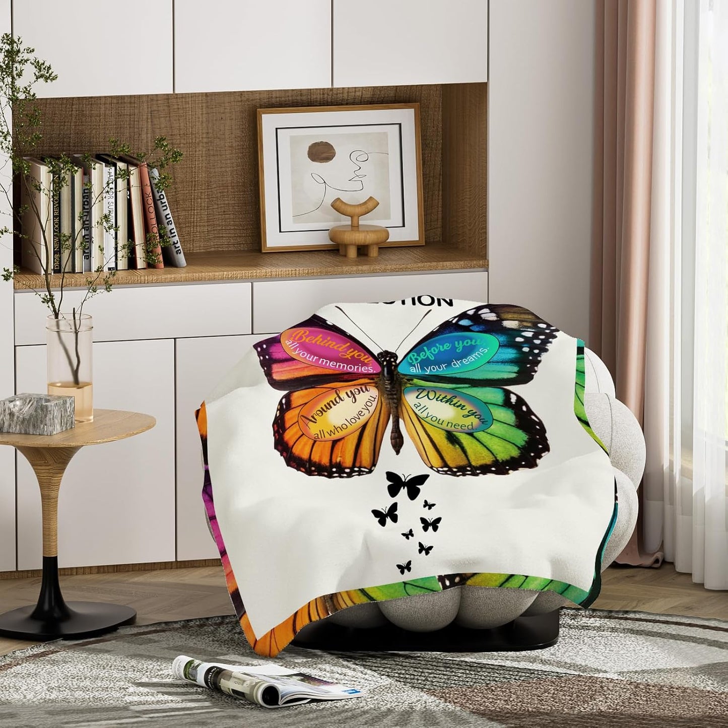 70th Birthday Gifts for Women Christian, Butterfly Christian Throw Blanket, 70 Year Old Bday Gifts for Mom, Grandma, Sister, Friends, Inspirational Religious, 50”X60”
