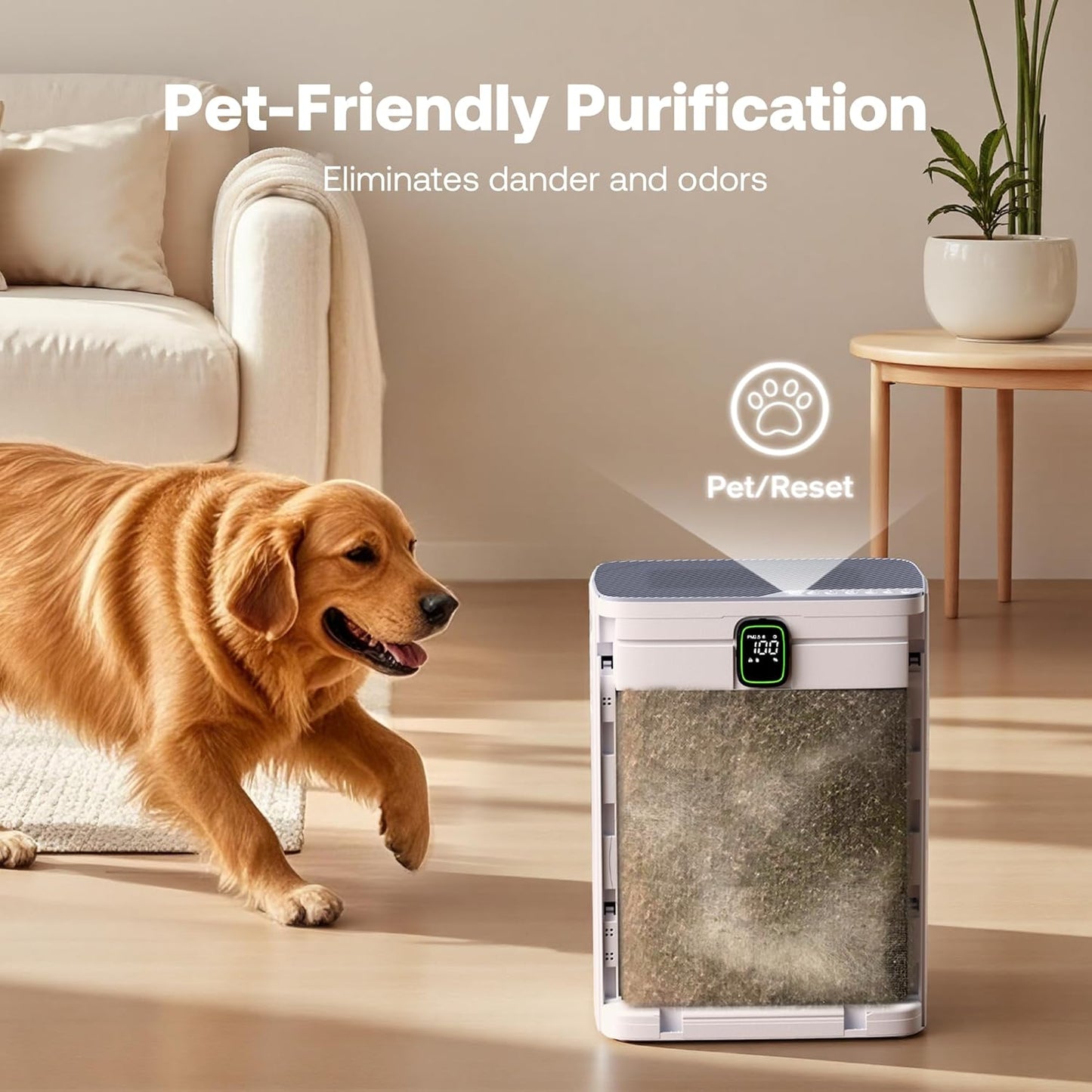 T554 Air Purifier for Home Up to 2000 Ft² in 1 Hr with Washable Pre-Filter, Air Purifier for Home Pets with PM 2.5 Air Quality Display, Sleep Mode for Allergies, Dust, Smoke, White