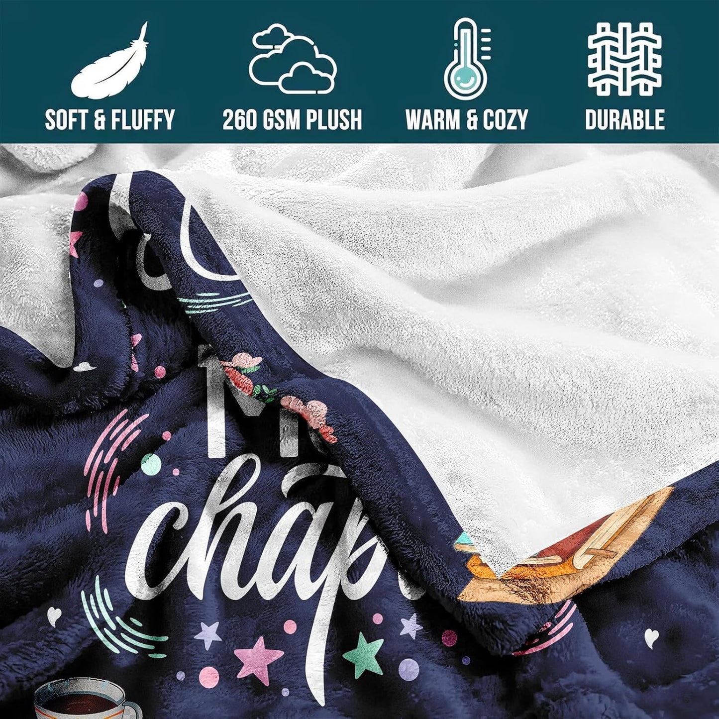 Reading Blanket Gift for Book Lovers - Cozy 50'' x 60'' Throw, Bookish Decor for Couch and Bed, Perfect Birthday for Readers and Bibliophiles, Book Club