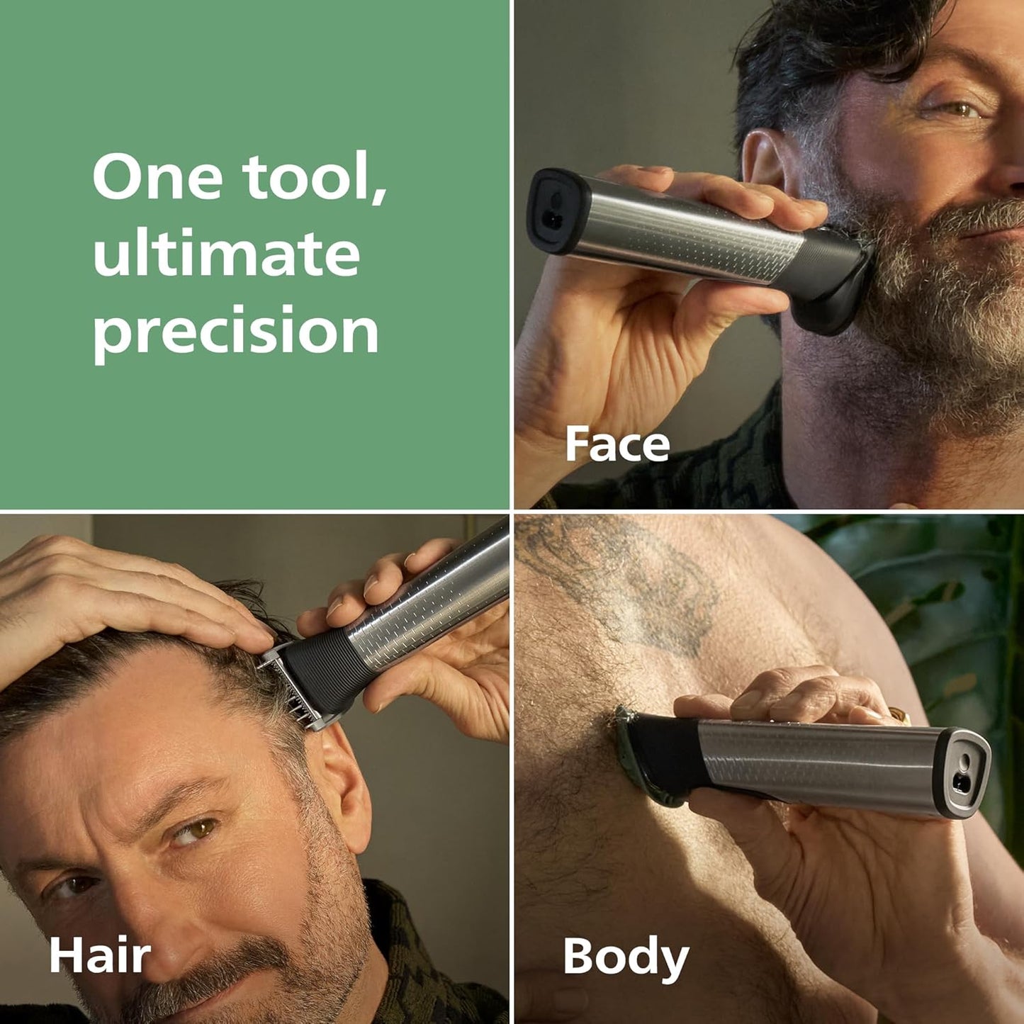 Norelco Philips All-in-One 9000 Series 25-Piece Trimmer - Electric Shaver and Clipper for Face, Beard, Head & Body, Self-Sharpening Full Metal Blades, 27 Length Settings (0.5-20 mm), MG9580/40