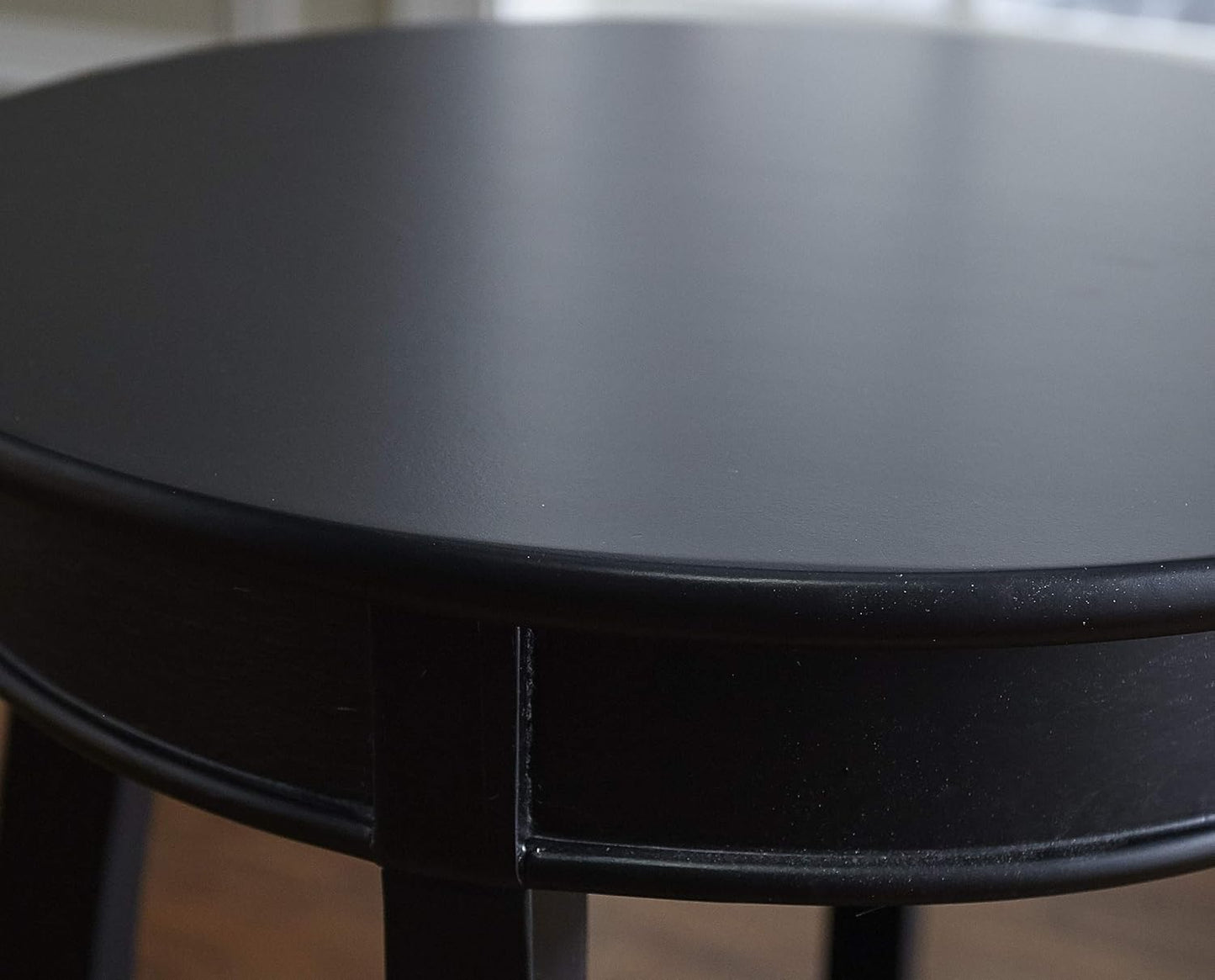 Powell Furniture Round Table with Shelf, Black